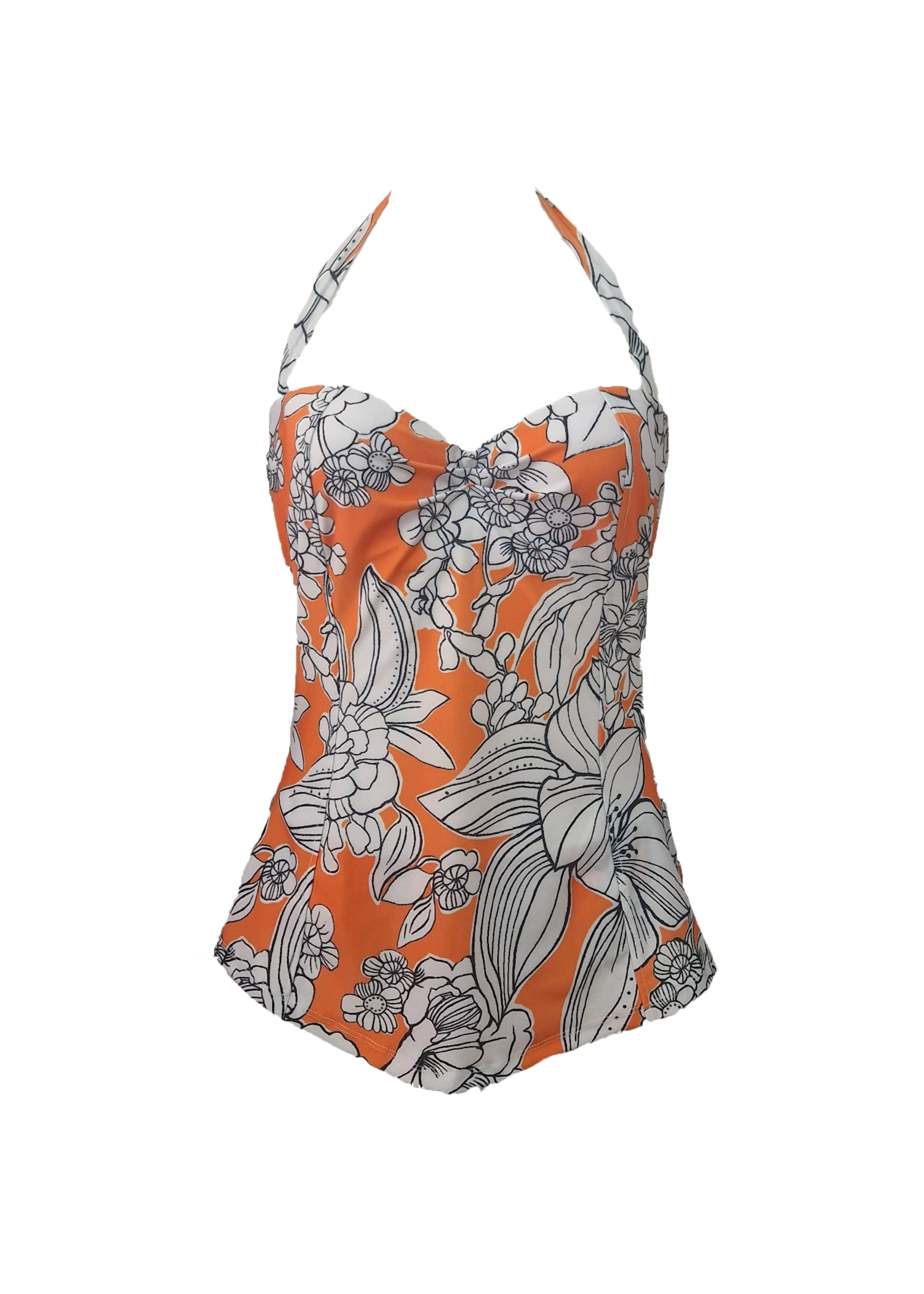 Marilyn One piece - Orange Emily Floral