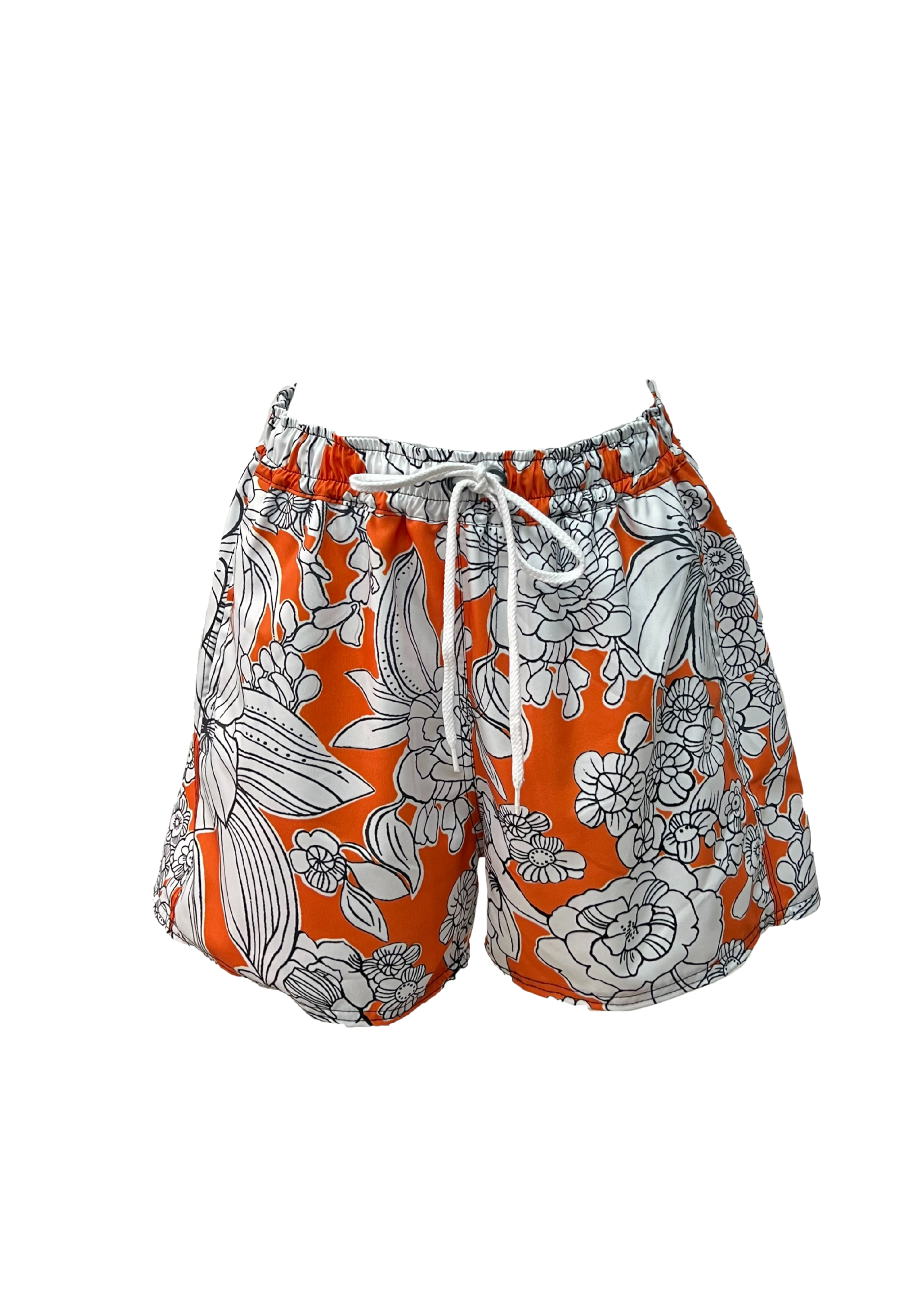 Aris Swim Shorts -Orange Emily Floral