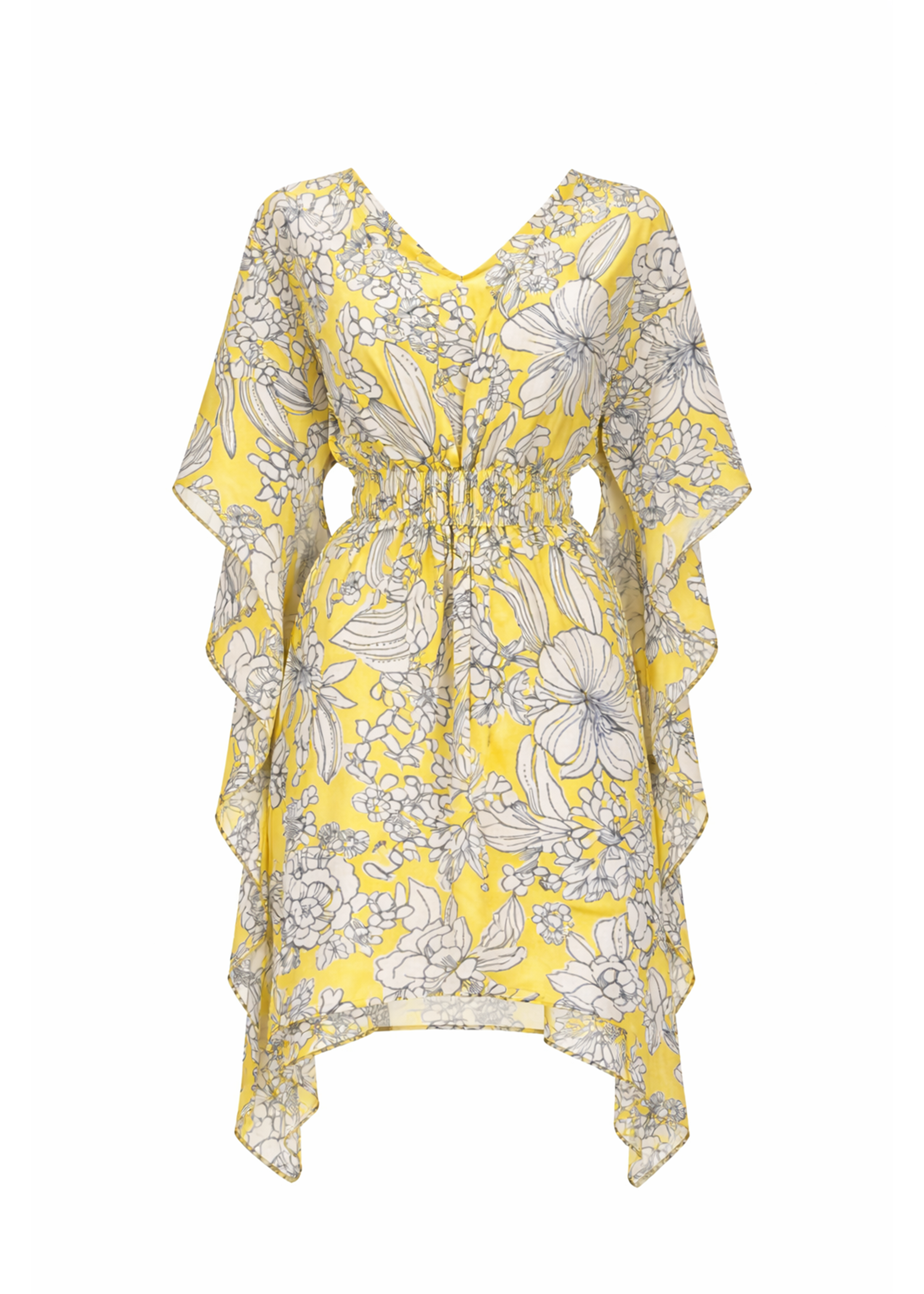 Alexia Beach Kaftan - Yellow Emily Floral