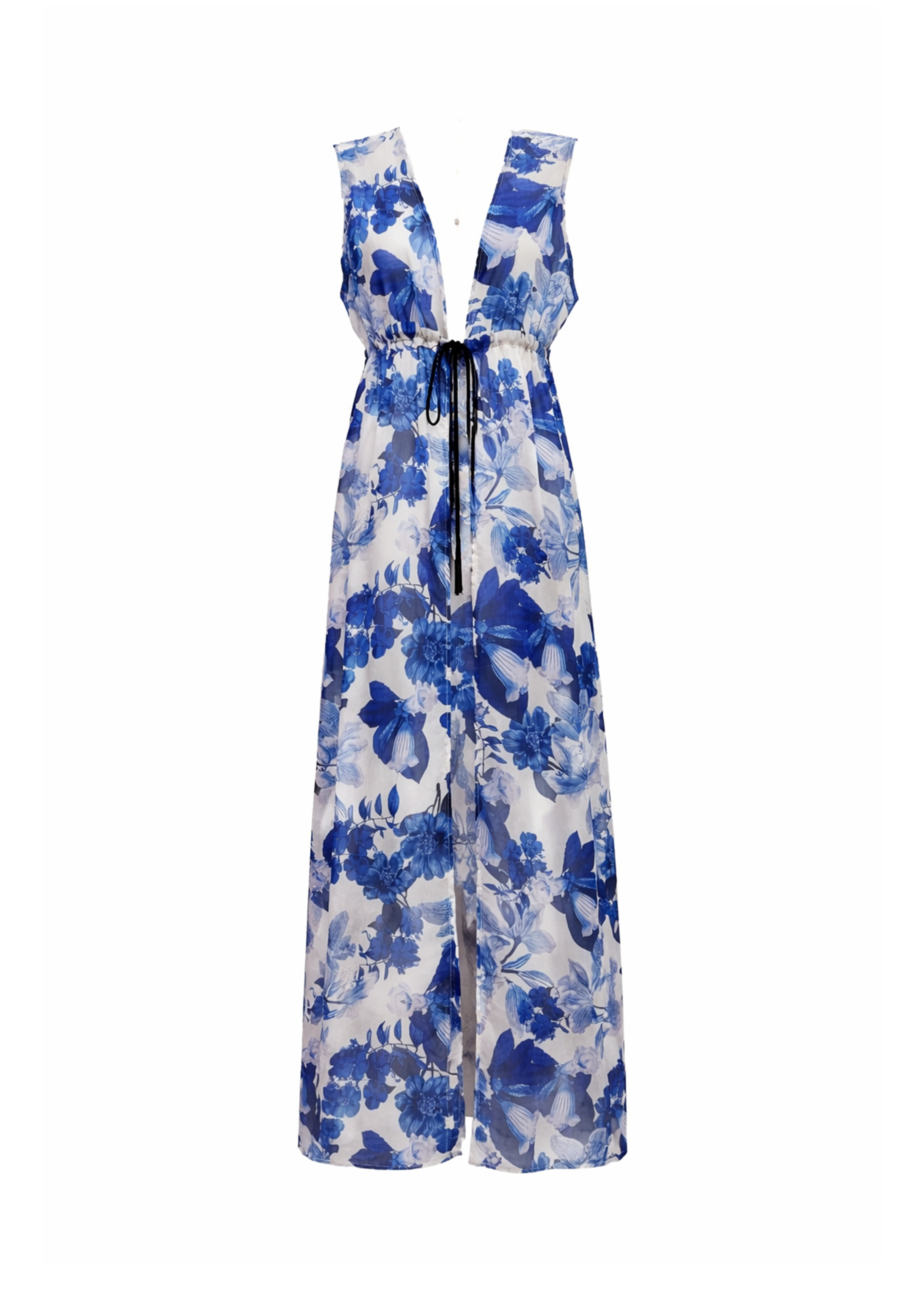Anastasia Beach Dress - Royal Blue Flowers