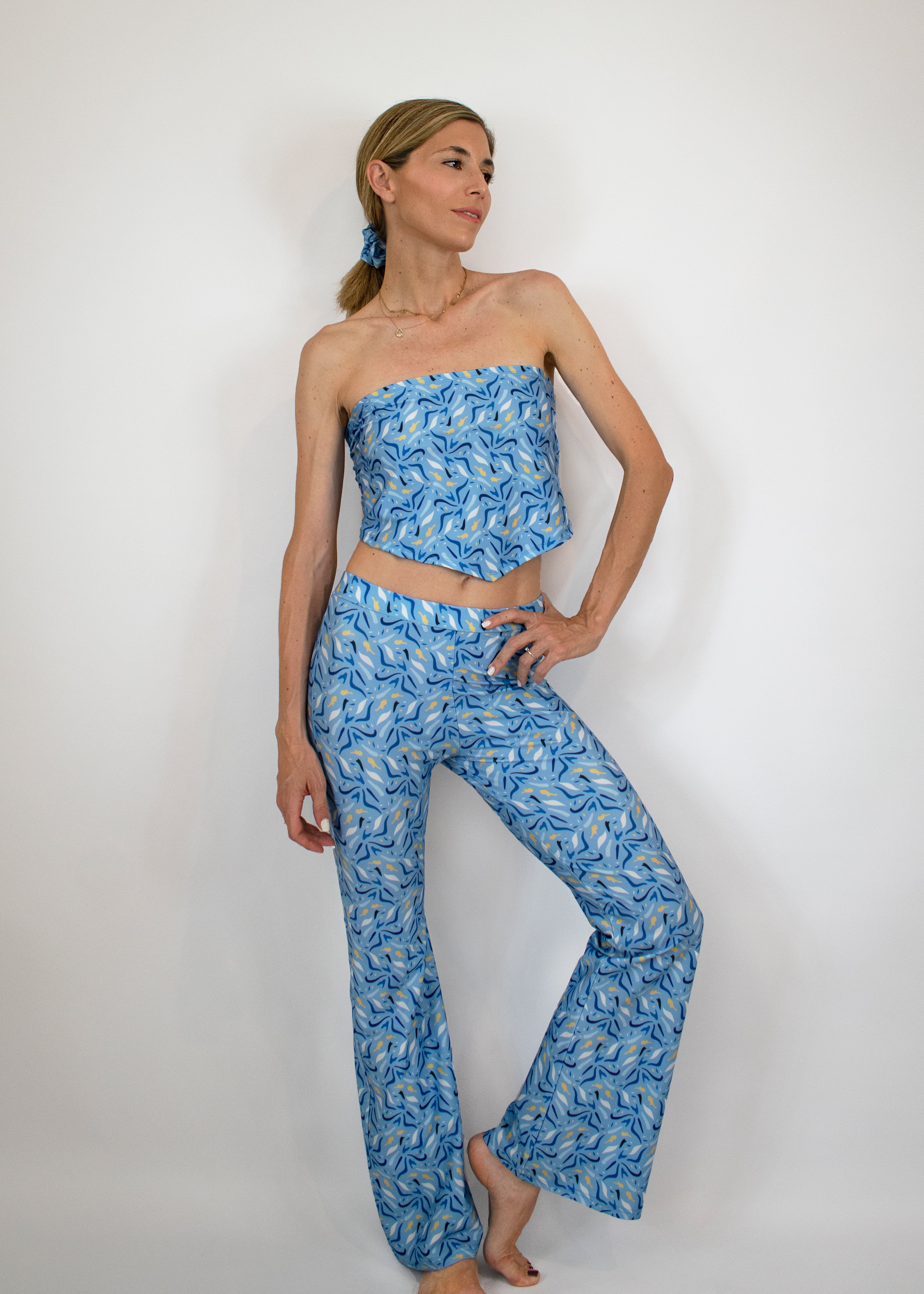 Dorina Flare Pants - Blue Squid