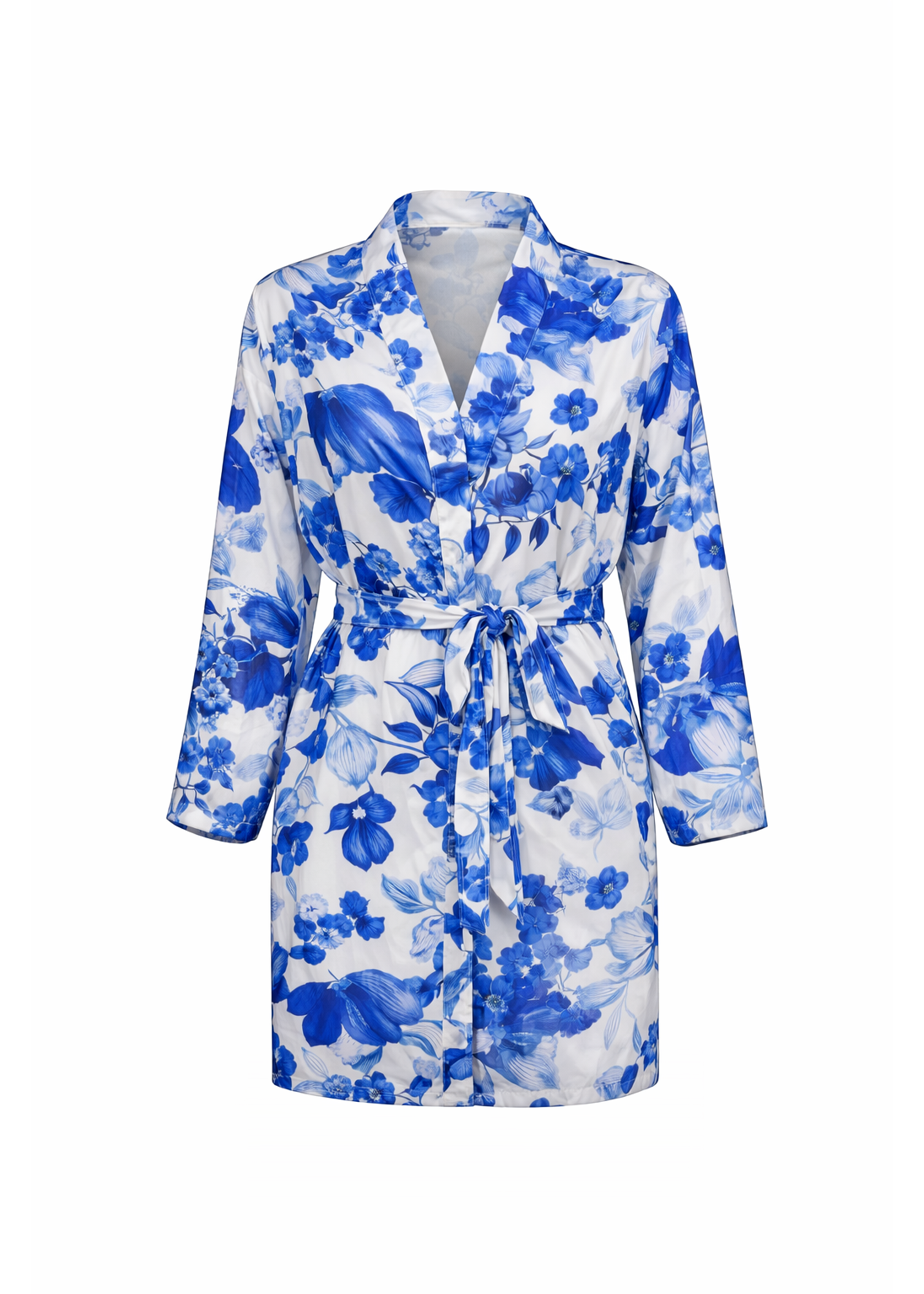 Fiona Beach Robe - Royal-Blue Flowers