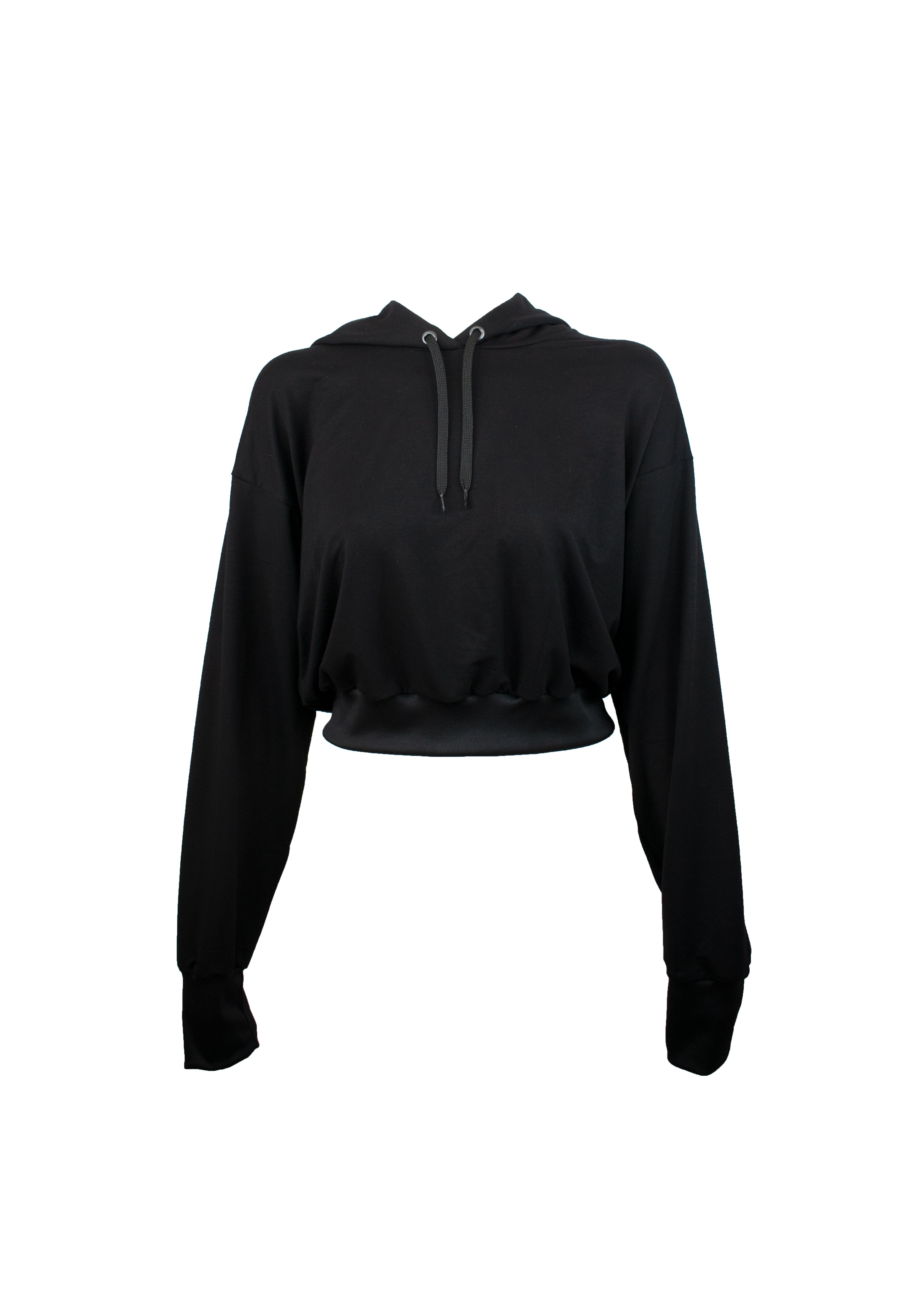 Georgia Cropped Hoodie - Black Abyss
