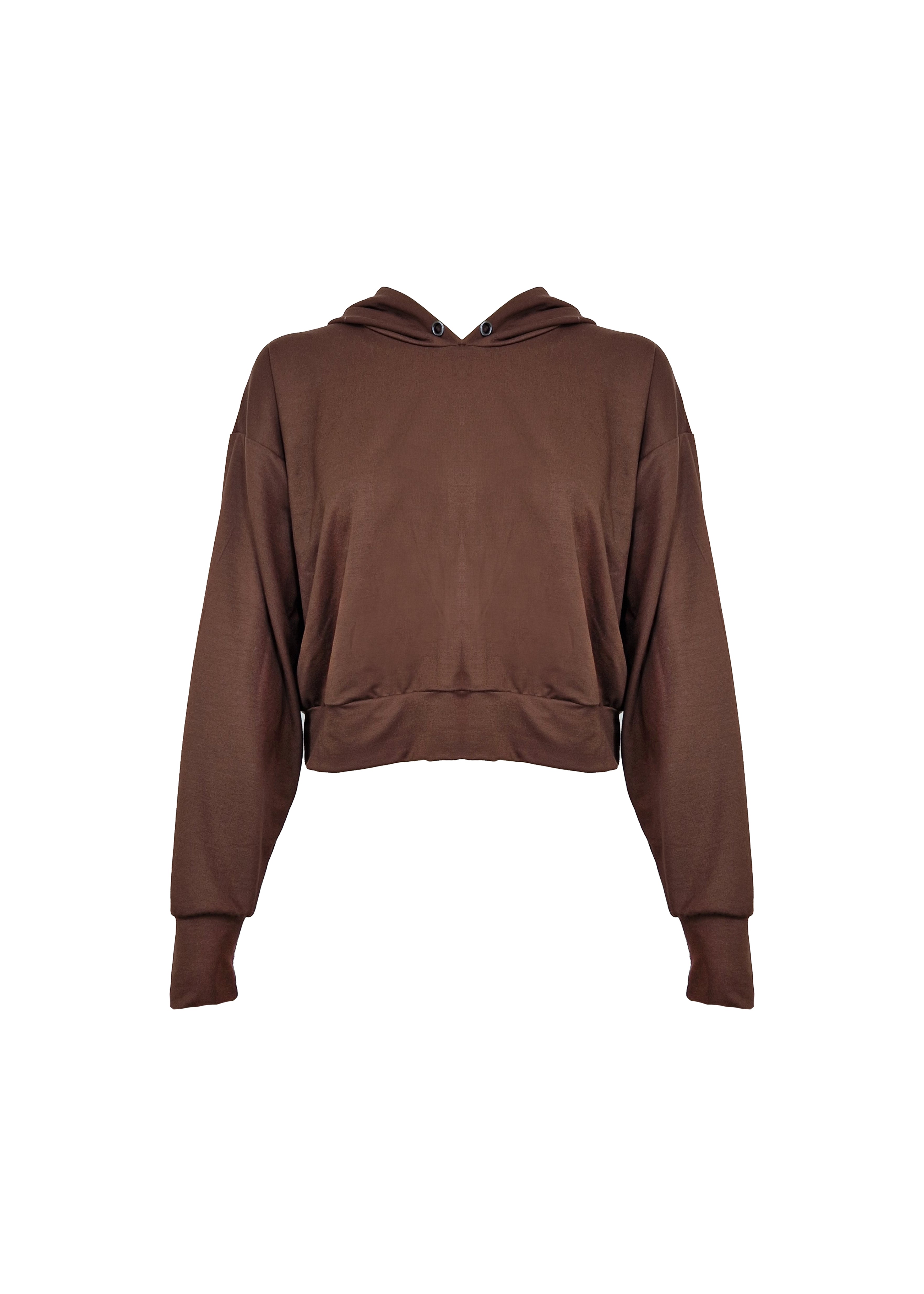 Georgia Cropped Hoodie - Terra Brown