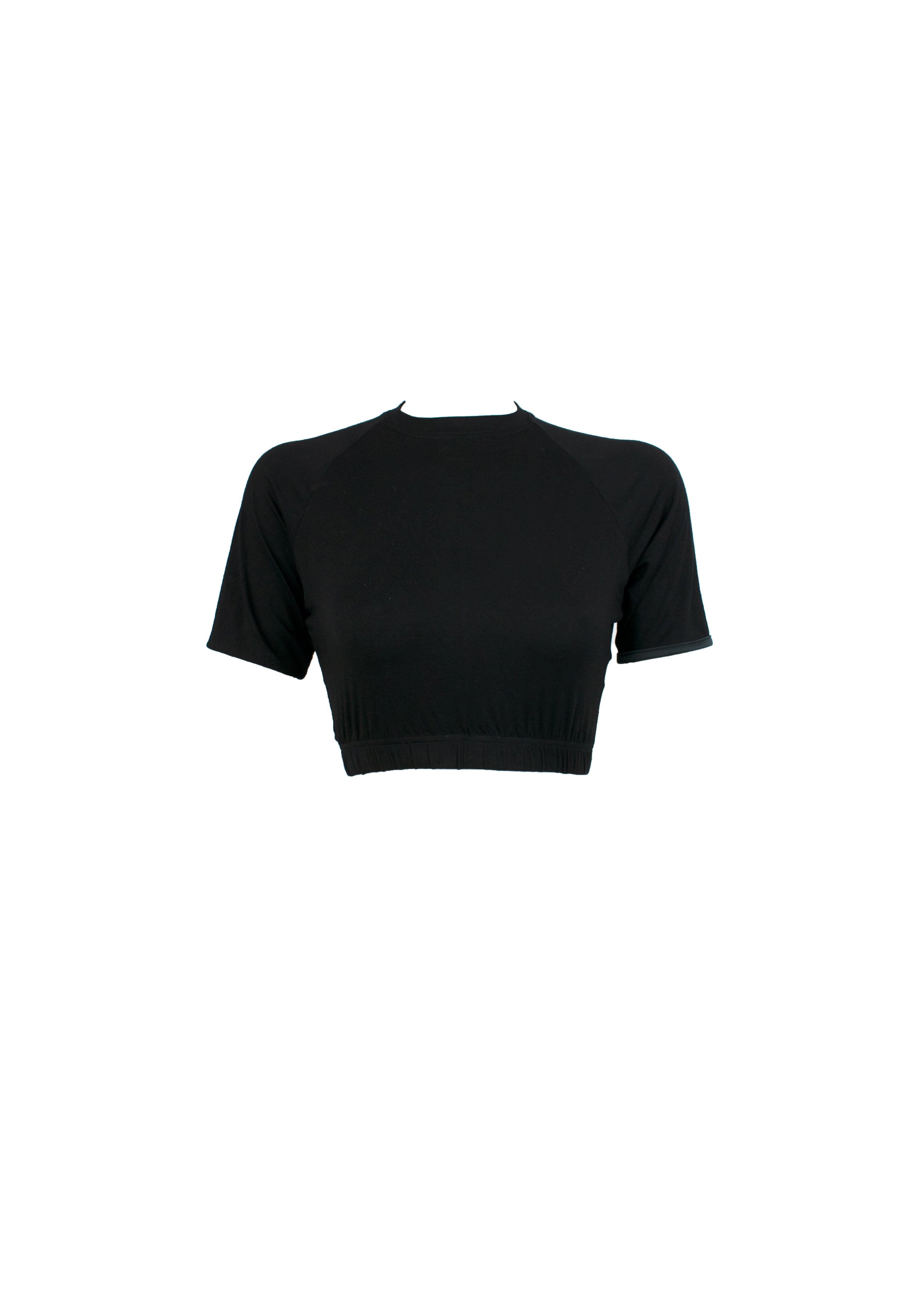 Iphigenia Cropped T-Shirt - Black Abyss