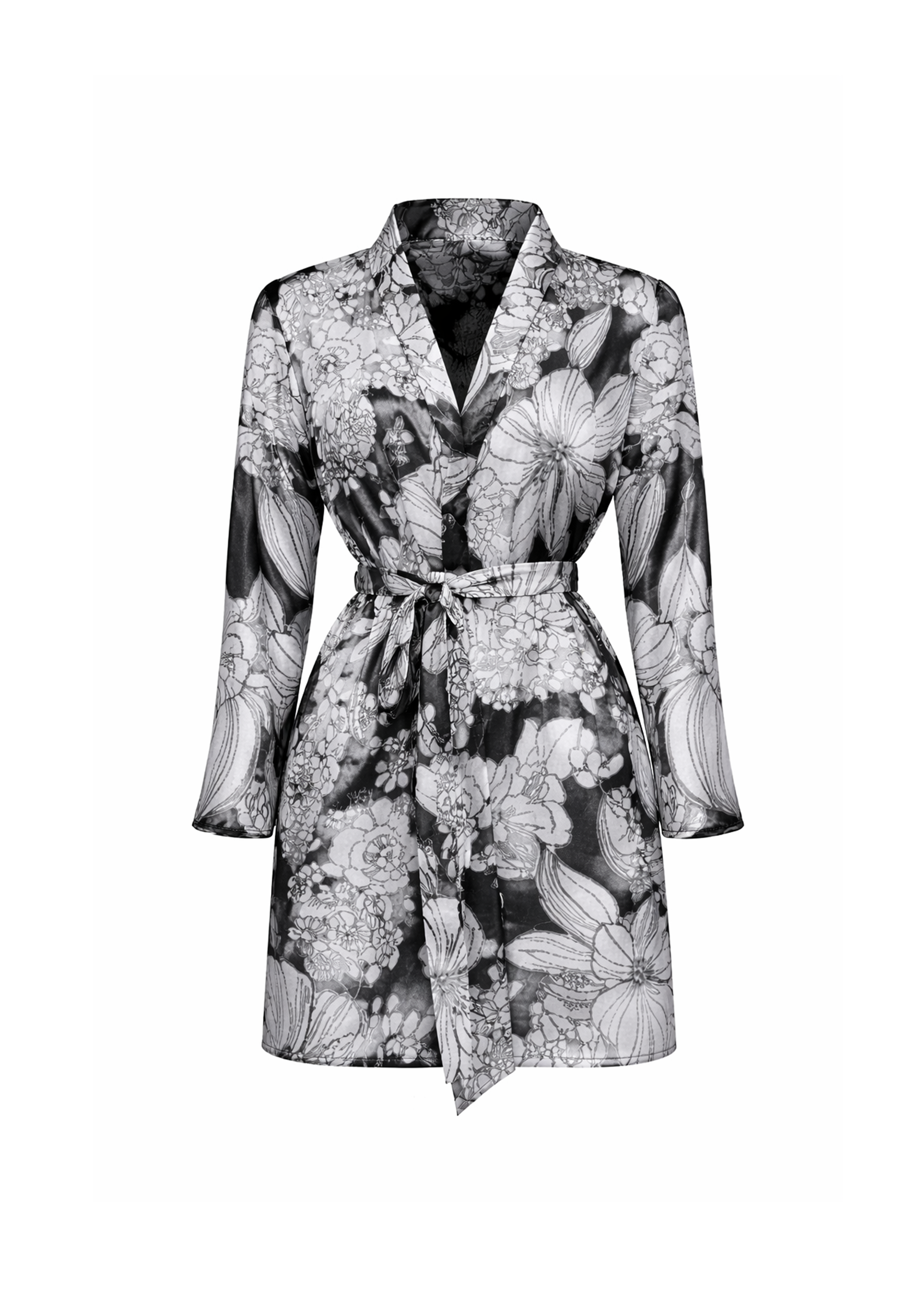Kelly Resort Robe - Black Emily Floral