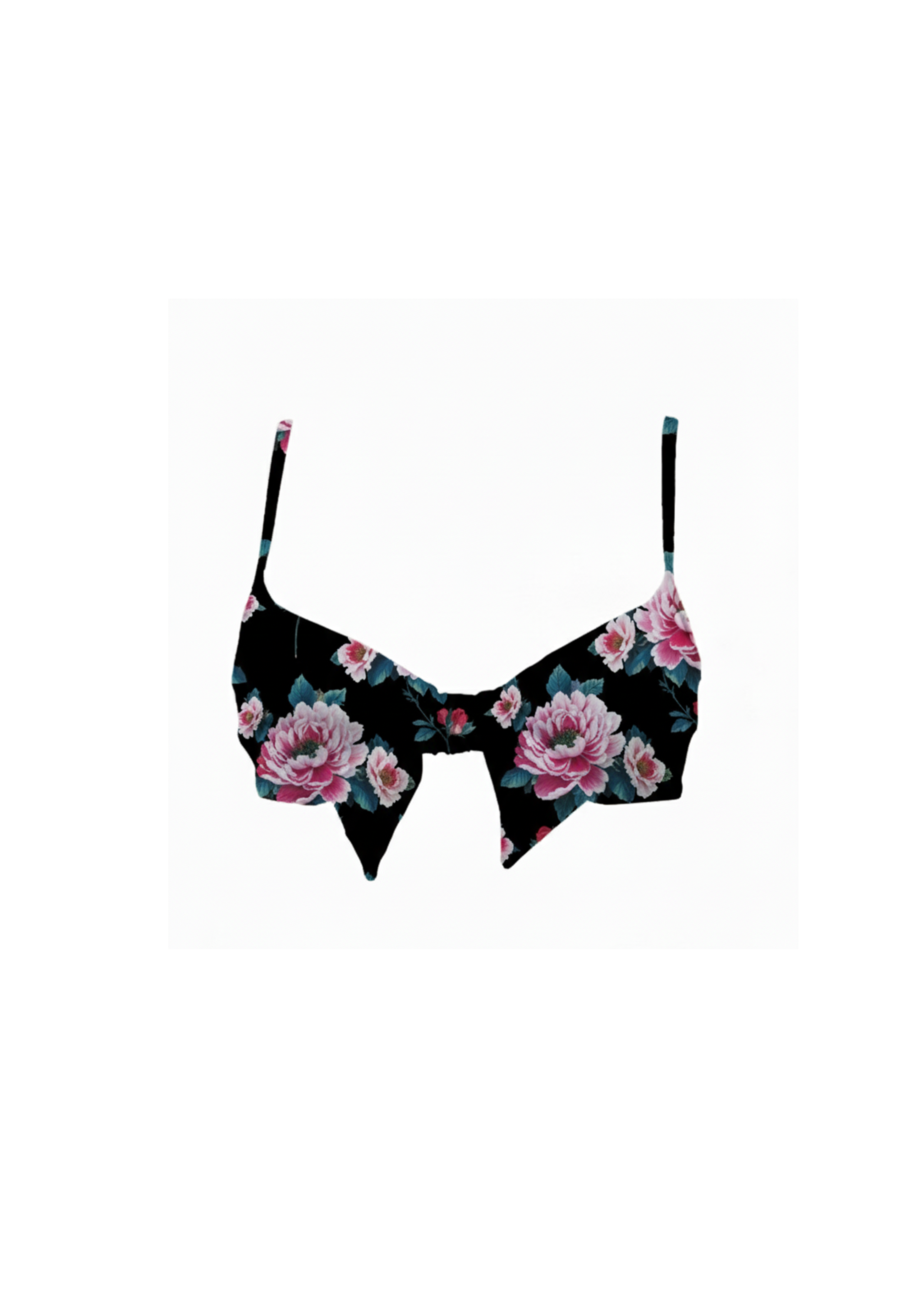 Diana Bikini - Pink Roses on Black - Top