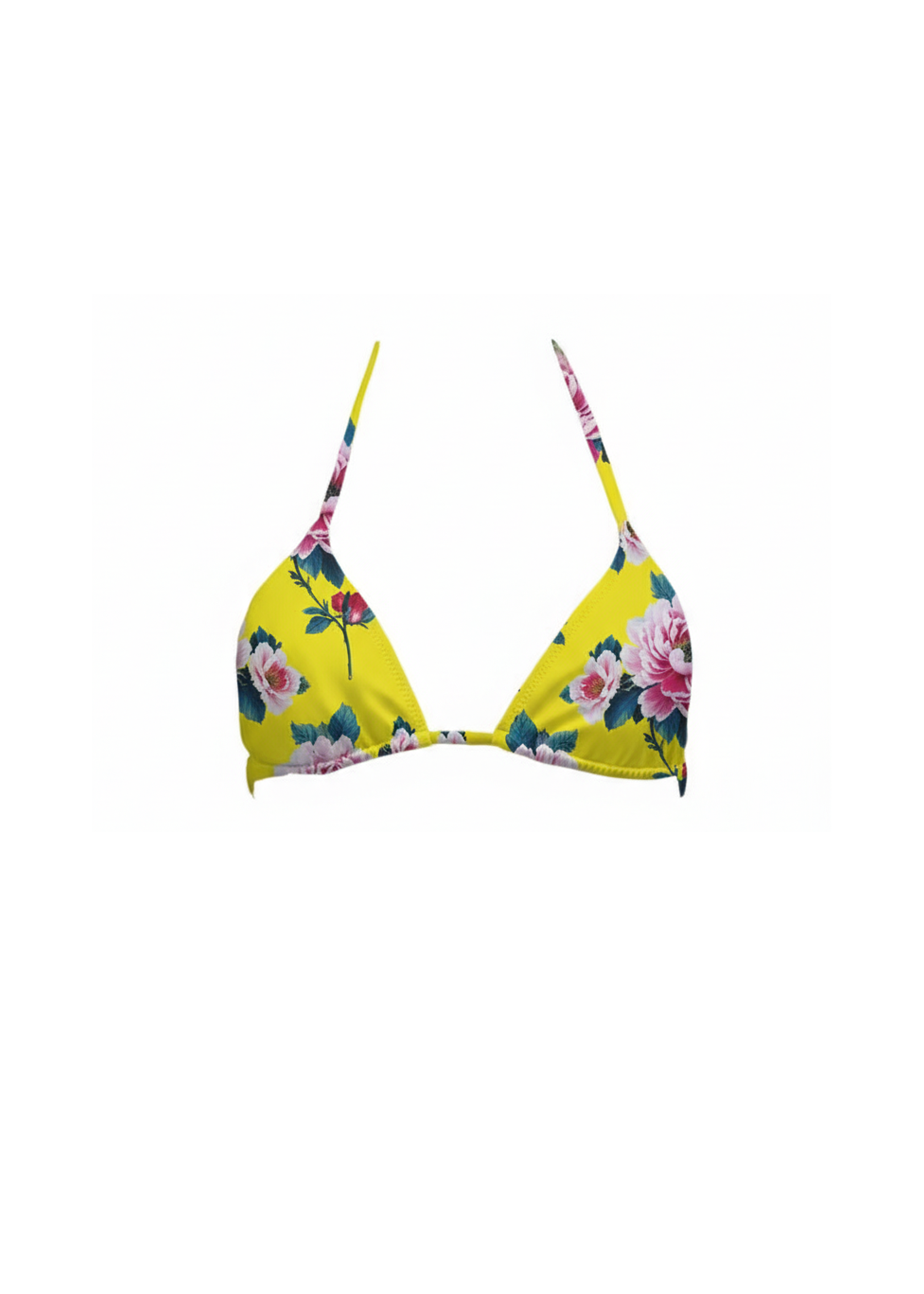 Brigitte Bikini - Pink Roses on Yellow - Top