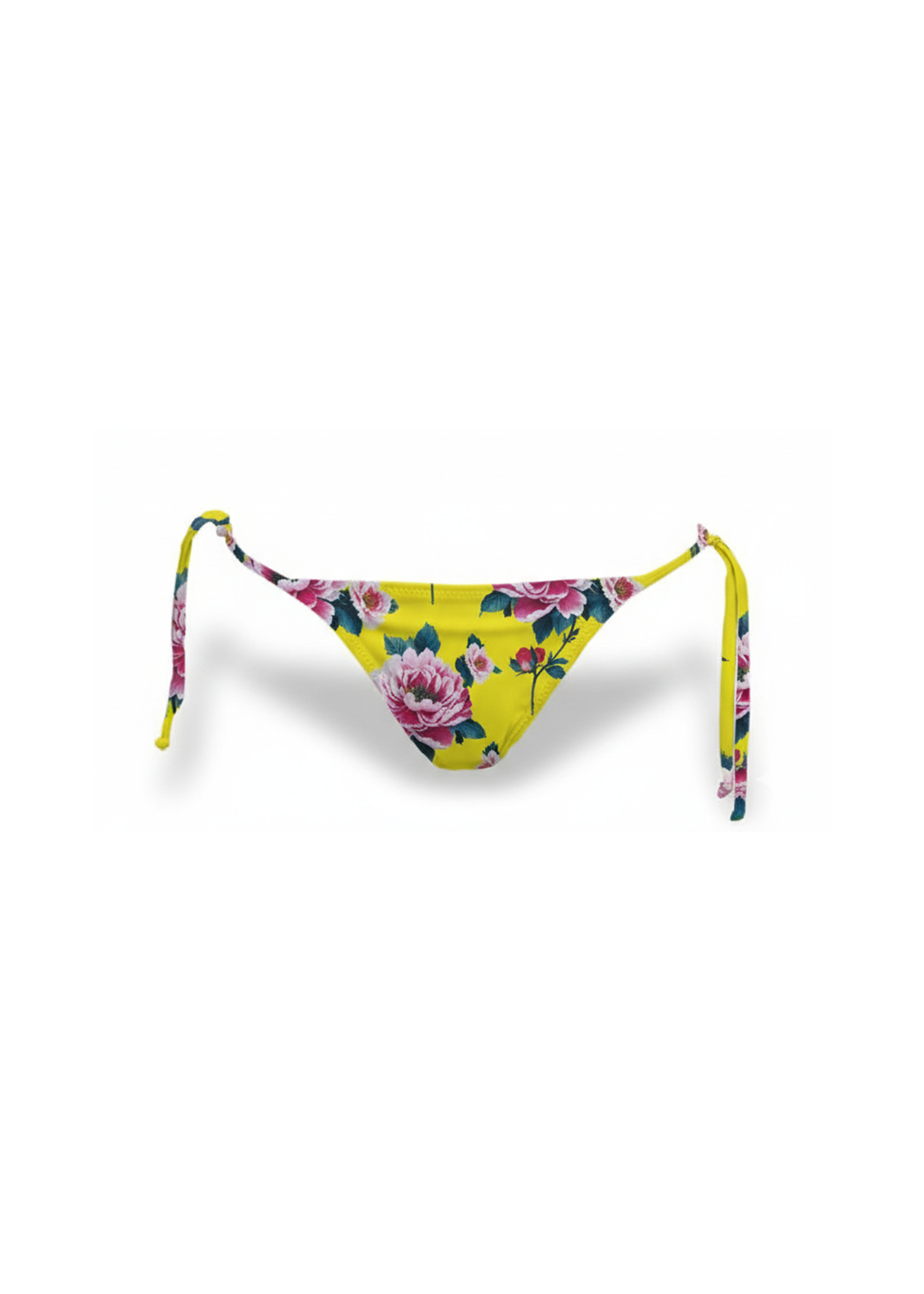 Brigitte Bikini - Pink Roses on Yellow - Bot