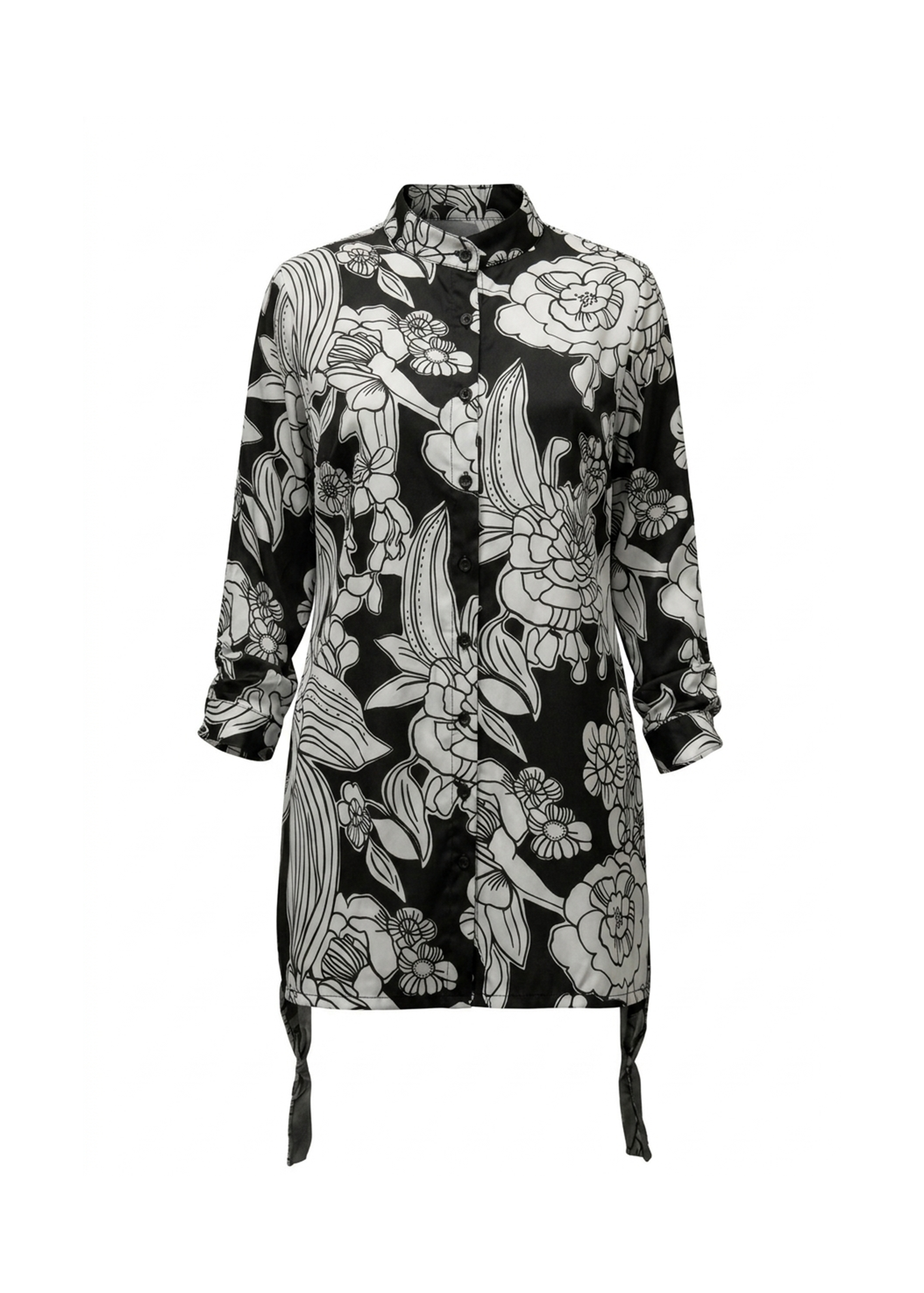 Nancy Beach Shirt - Black Emily Floral