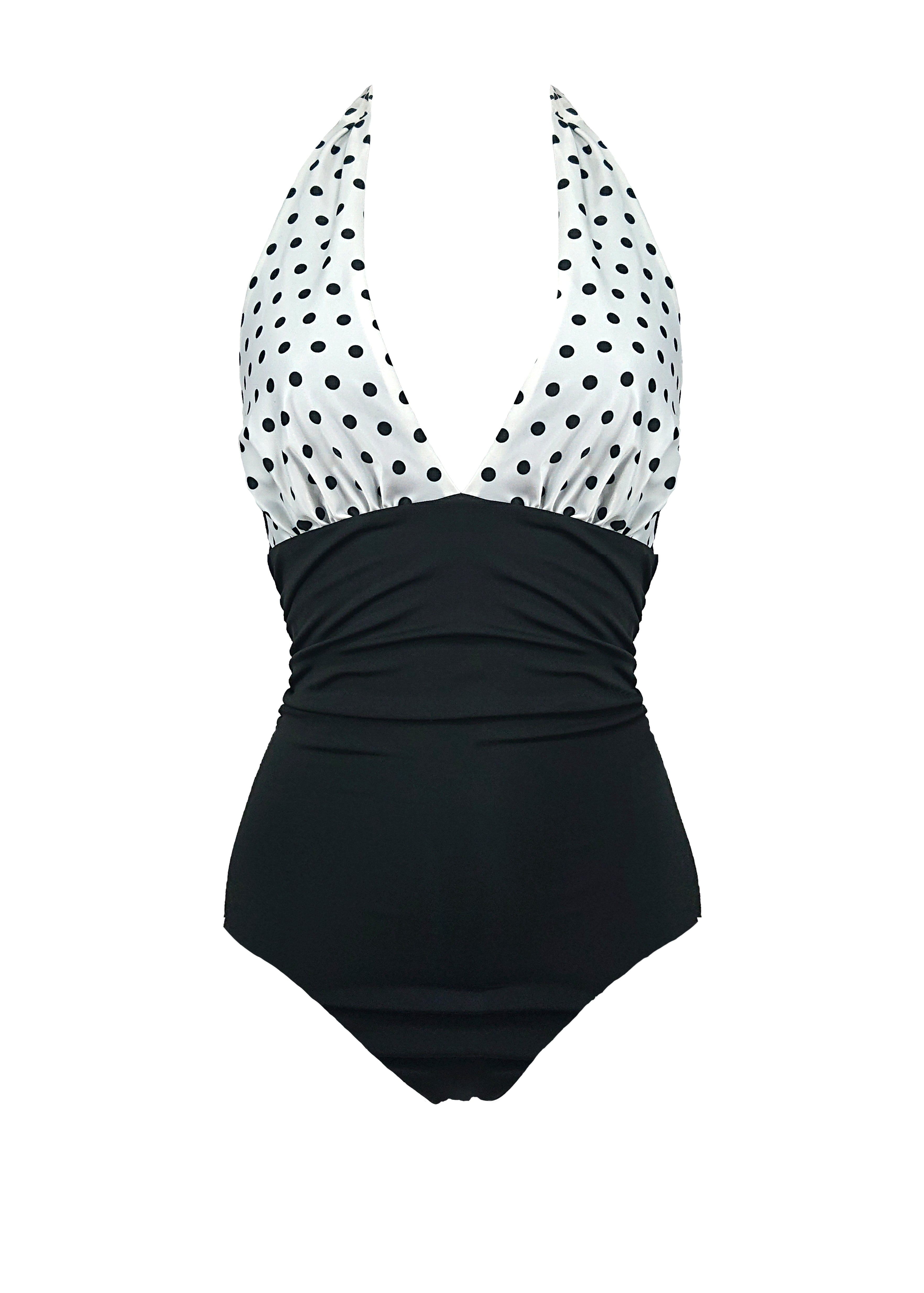 Isabelle One piece - Black Abyss with White & Black Polka Dots