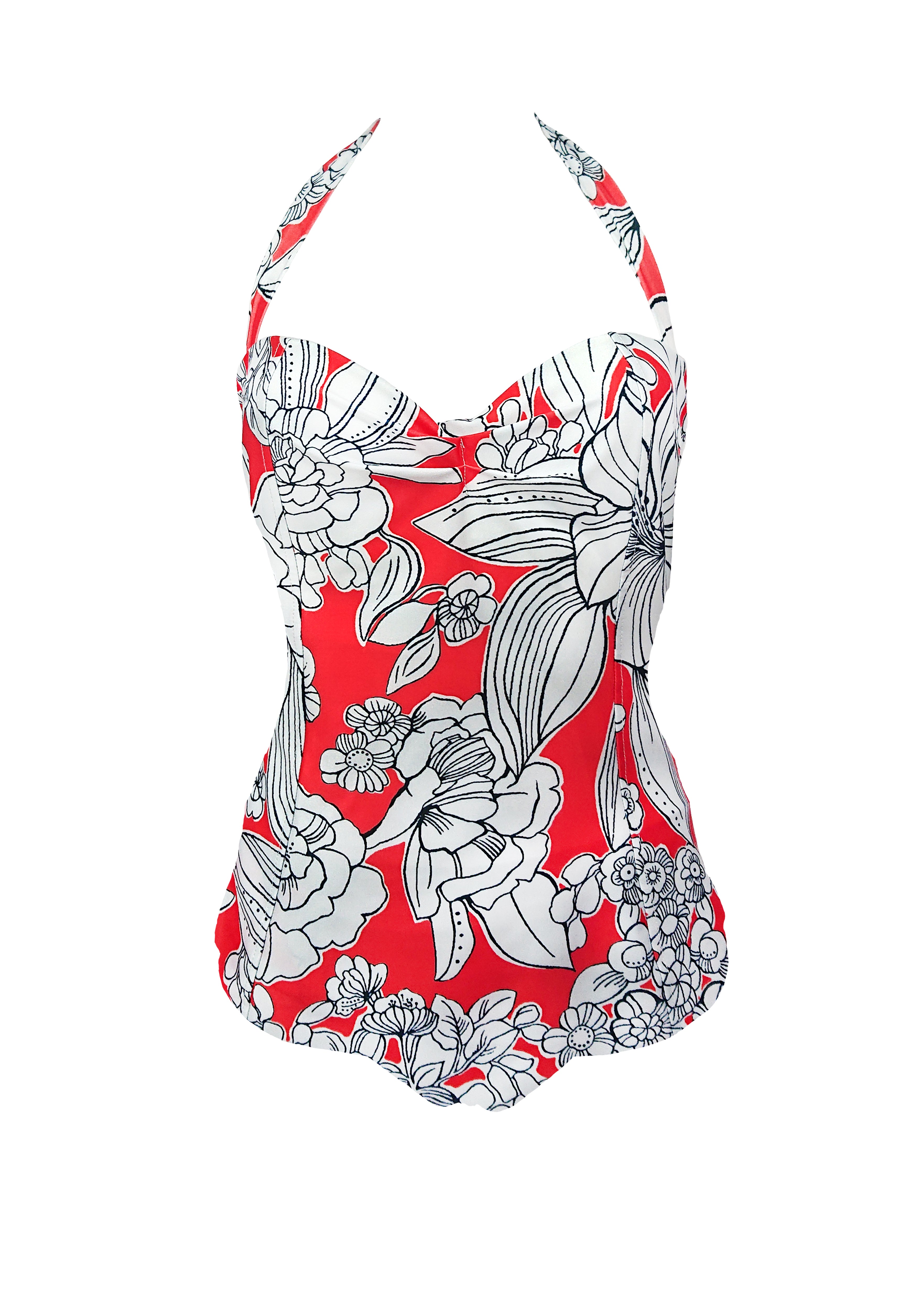 Marilyn One piece - Red Emily Floral