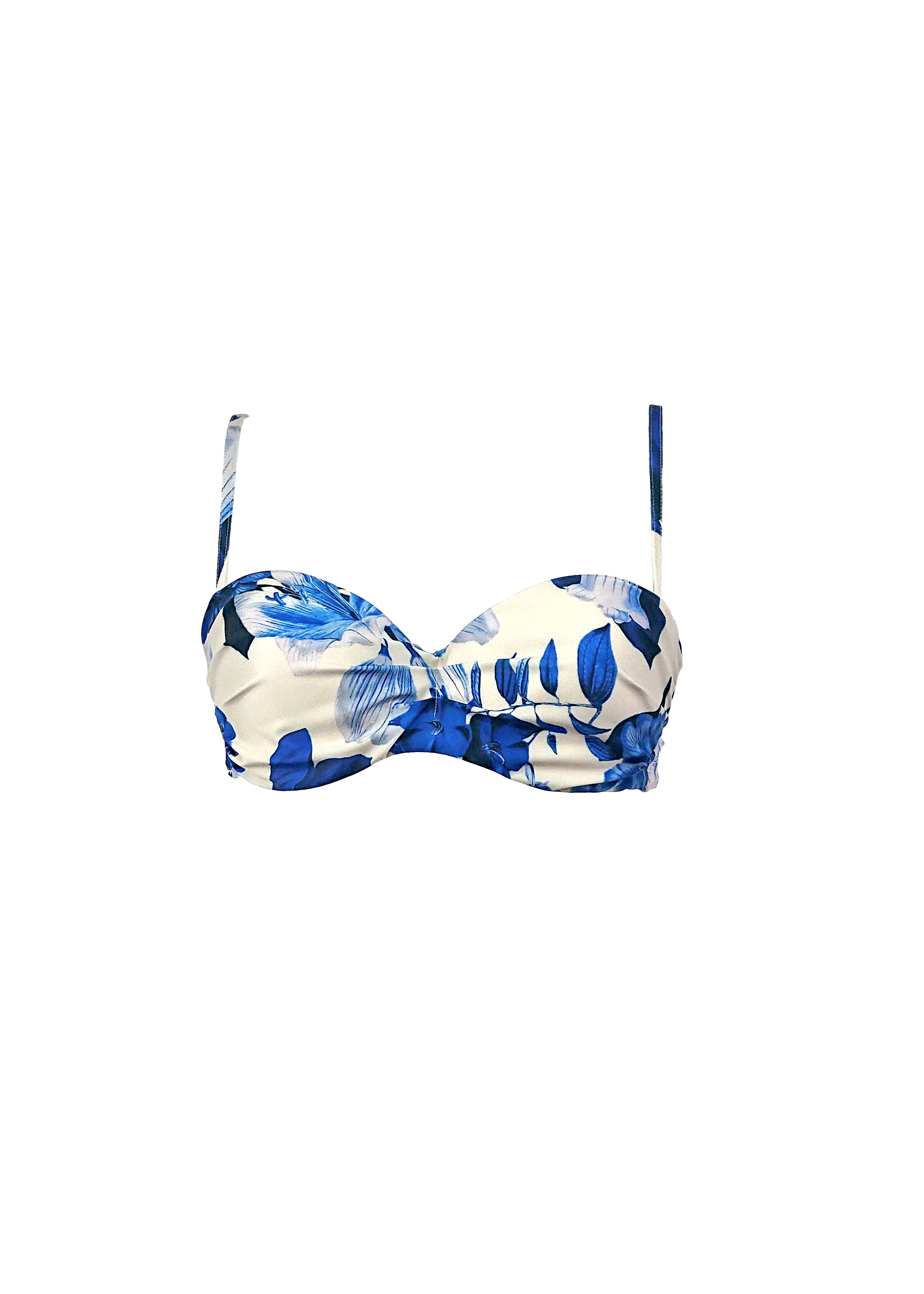 Monique Bikini - Royal-Blue Flowers Top