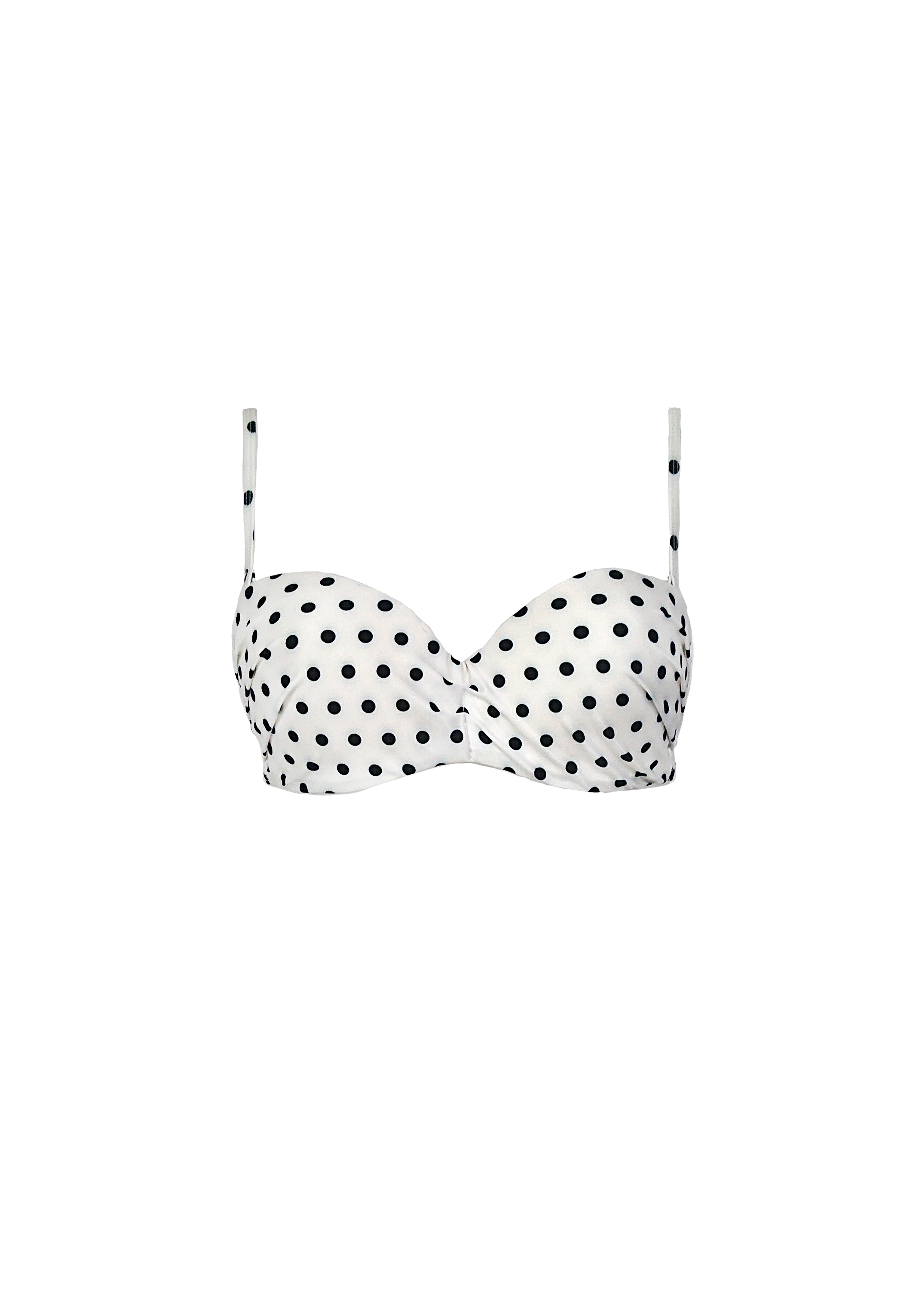 Monique Bikini - White & Black Polka Dots Top