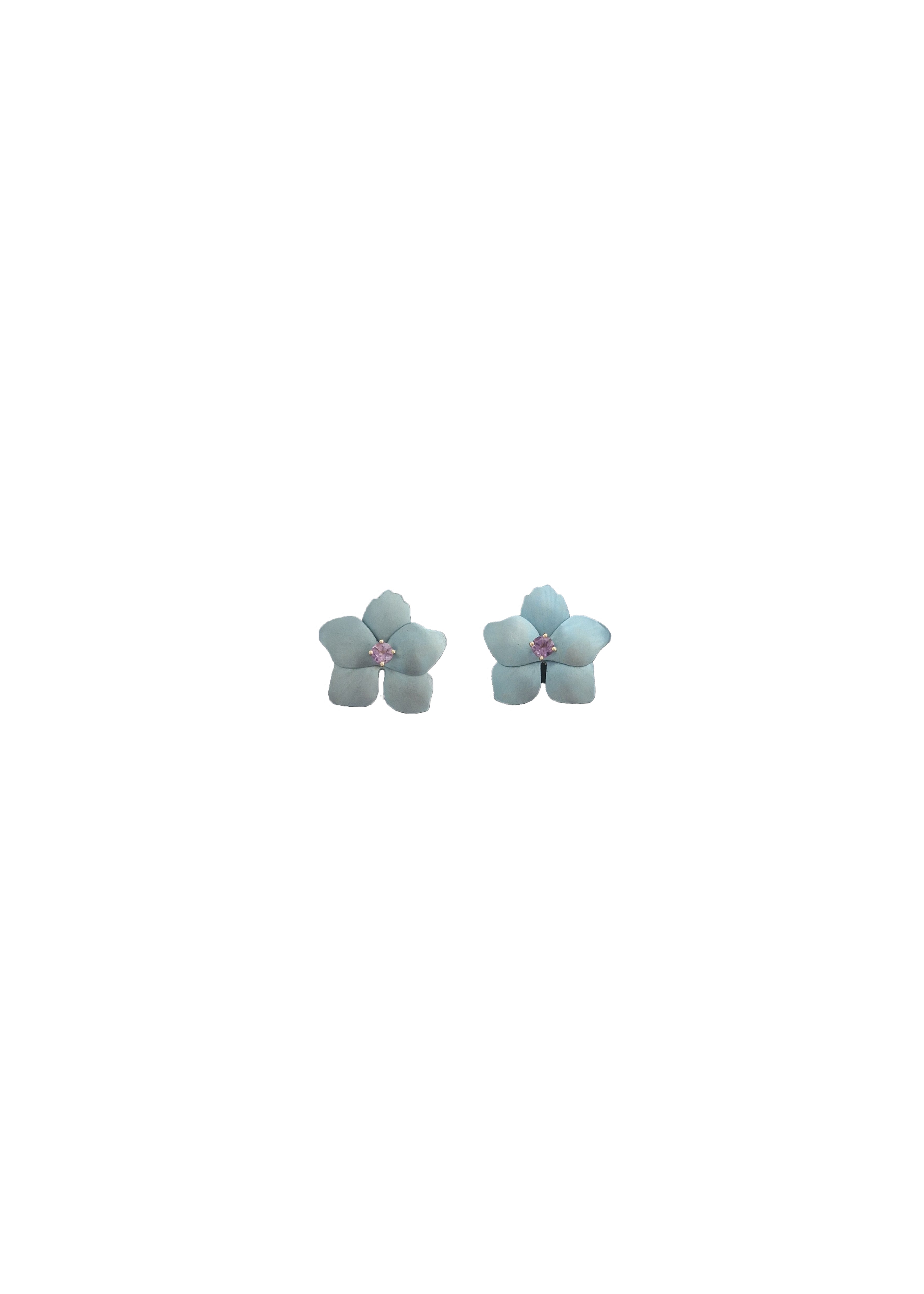 Orchid Earrings - Light Blue
