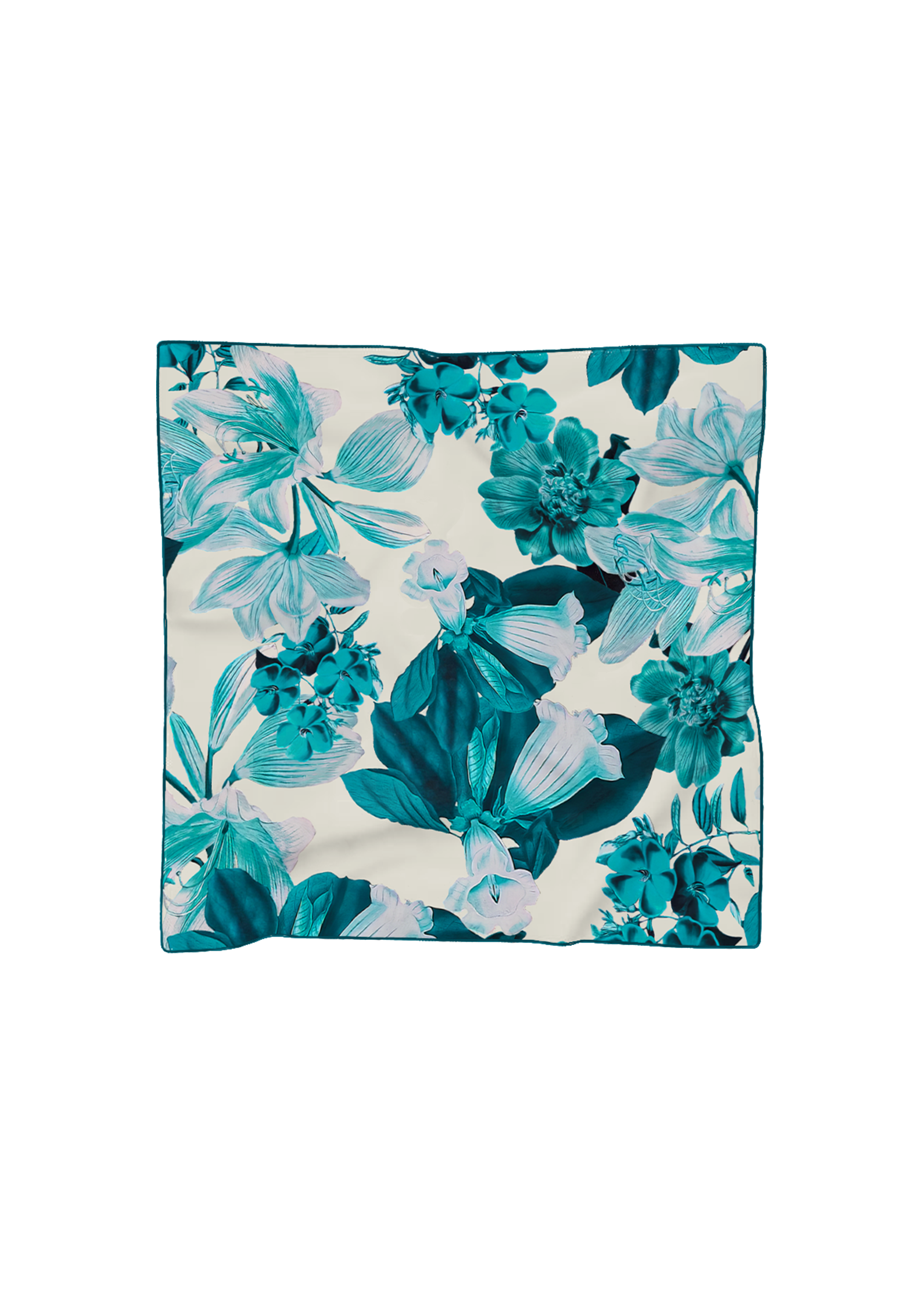 Celeste Scarf - Royal-Cyan Flowers