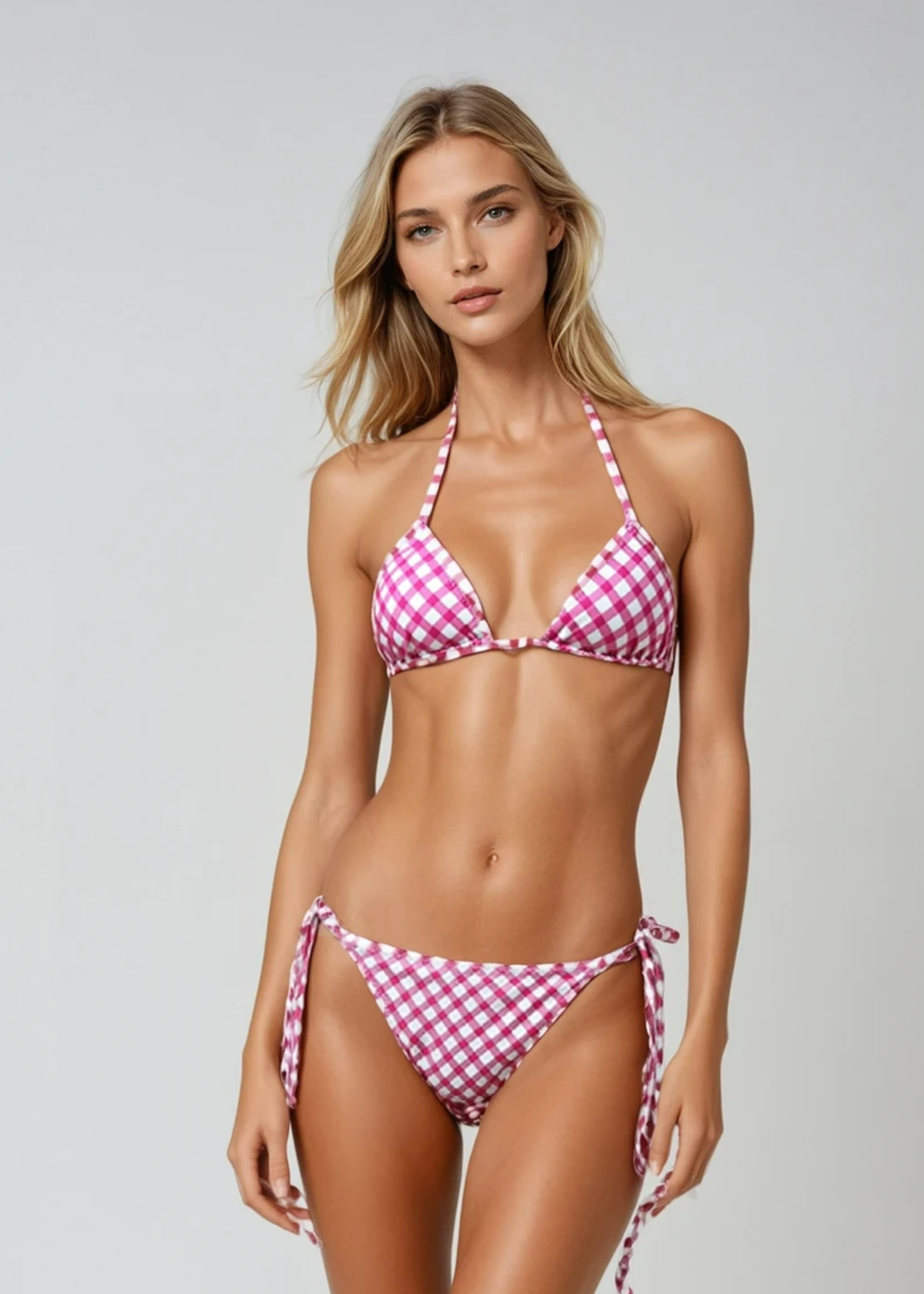 Brigitte Bikini - Fuchsia Plaid