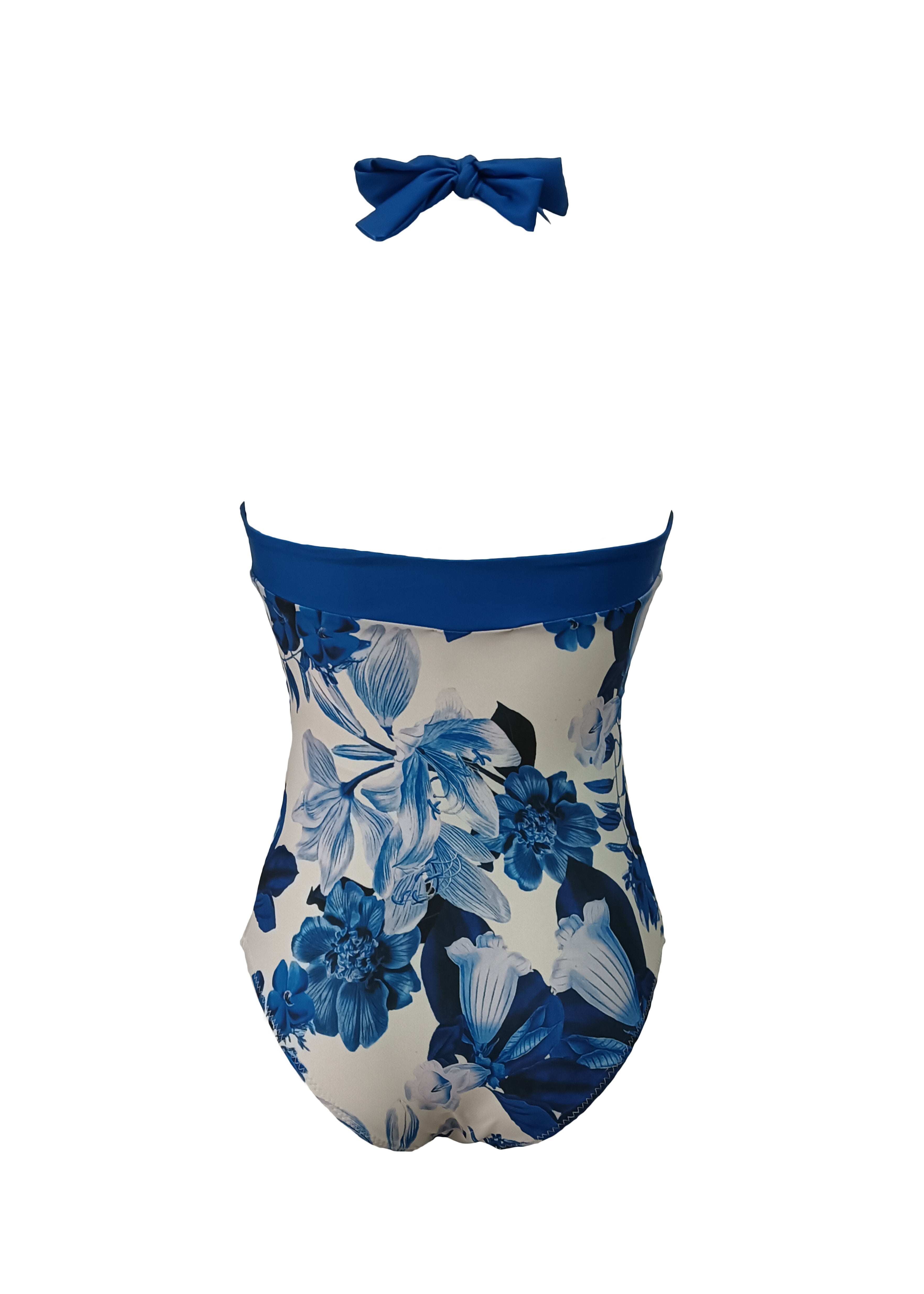 Evelyn One piece - Royal-Blue Flowers & Blue Straps