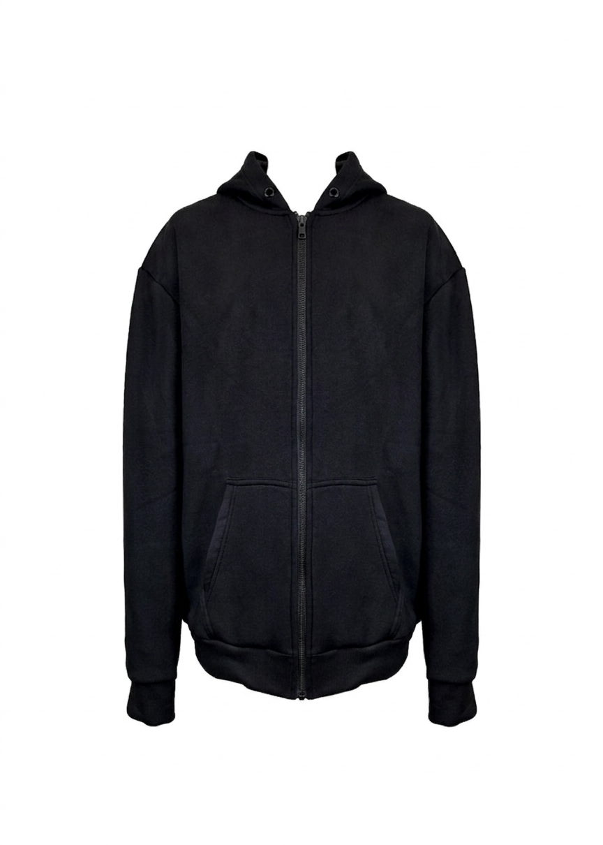 Aias Zip-Up Hoodie - Black Abyss