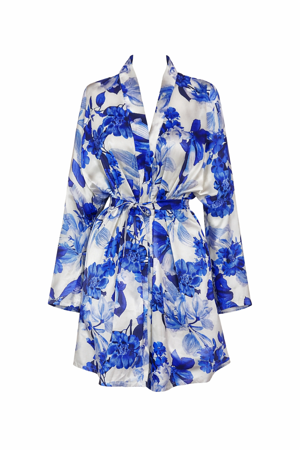 Kelly Resort Robe - Royal-Blue Flowers