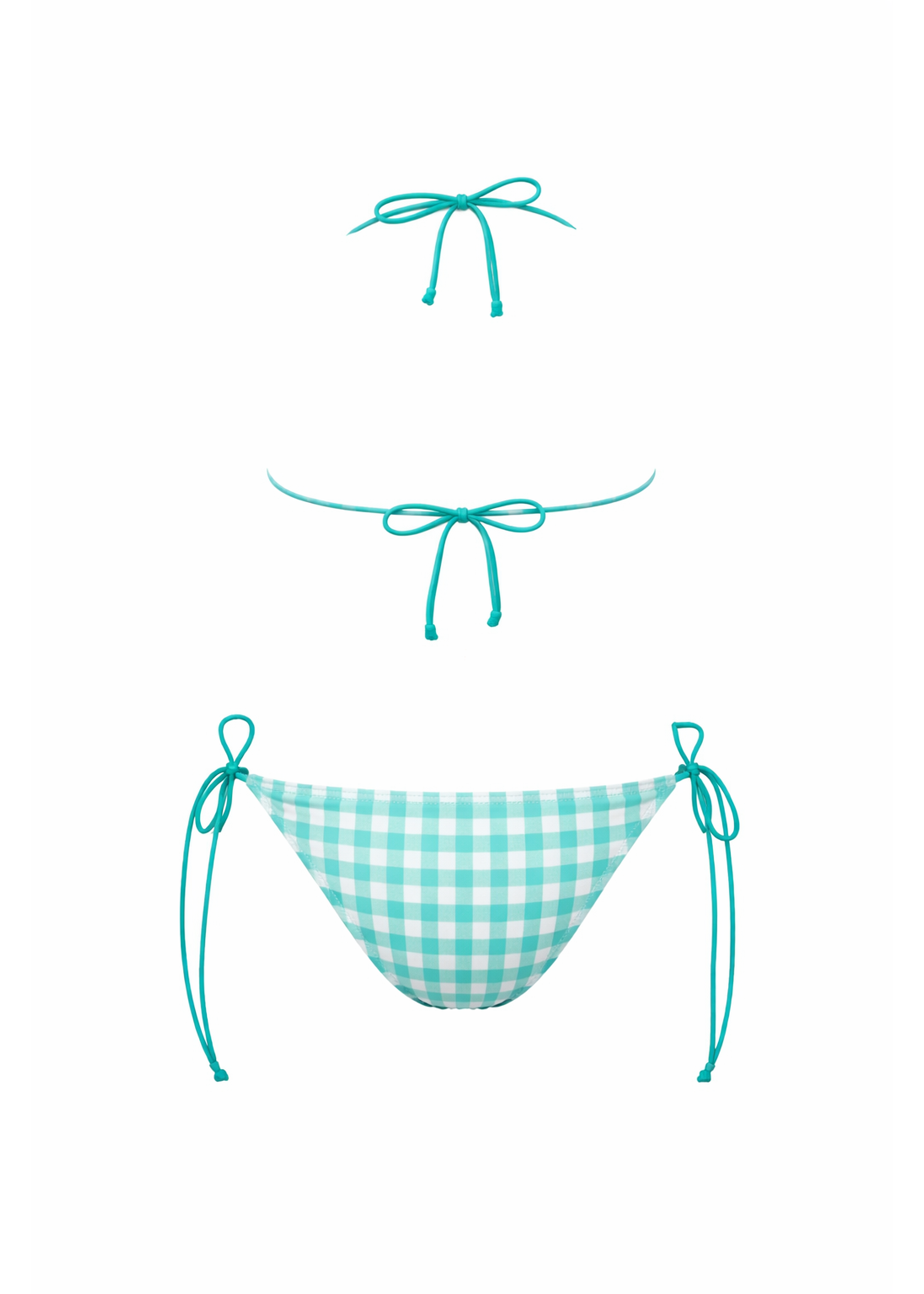 Brigitte Bikini - Cyan Plaid - Top