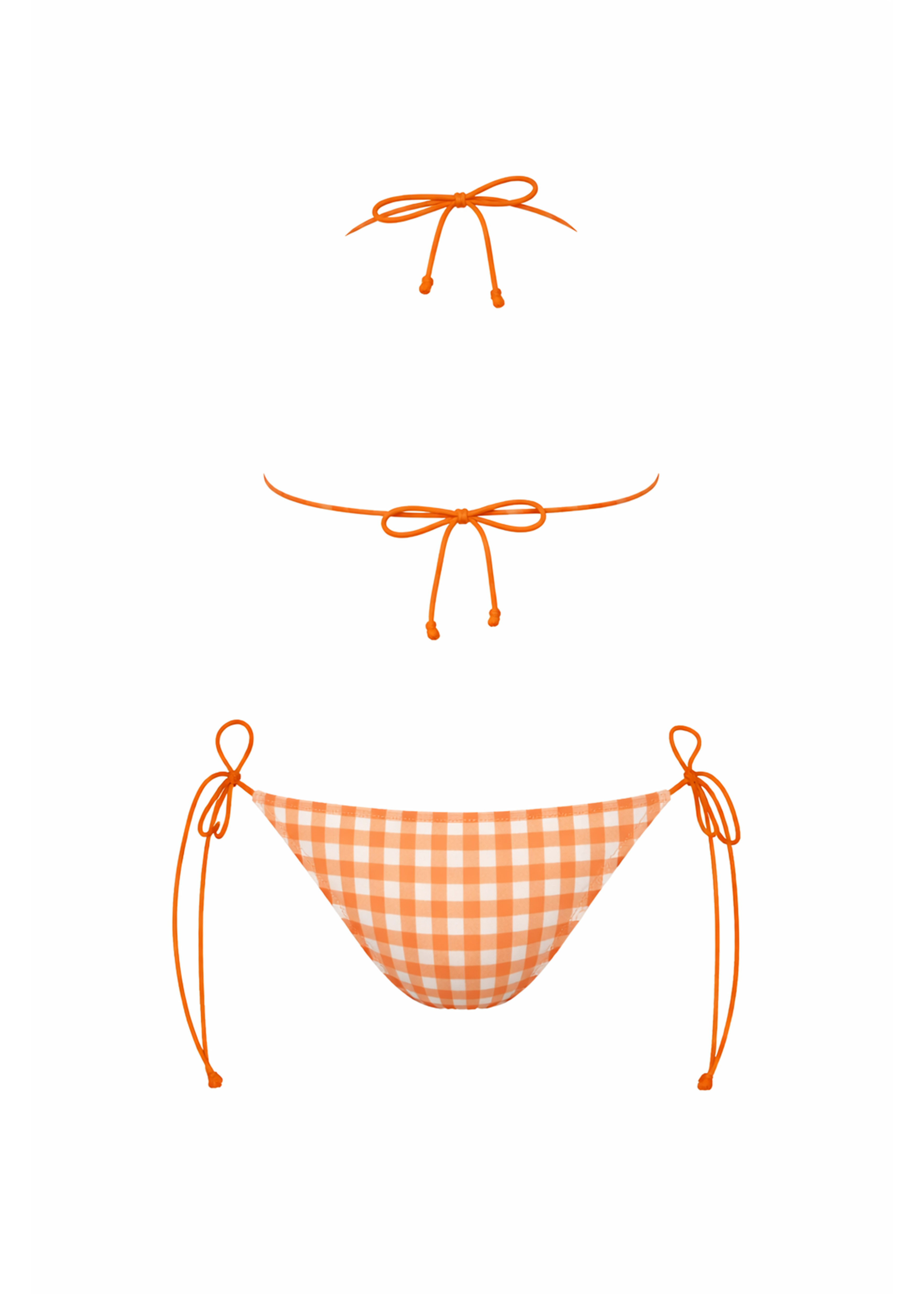 Brigitte Bikini - Orange Plaid - Top