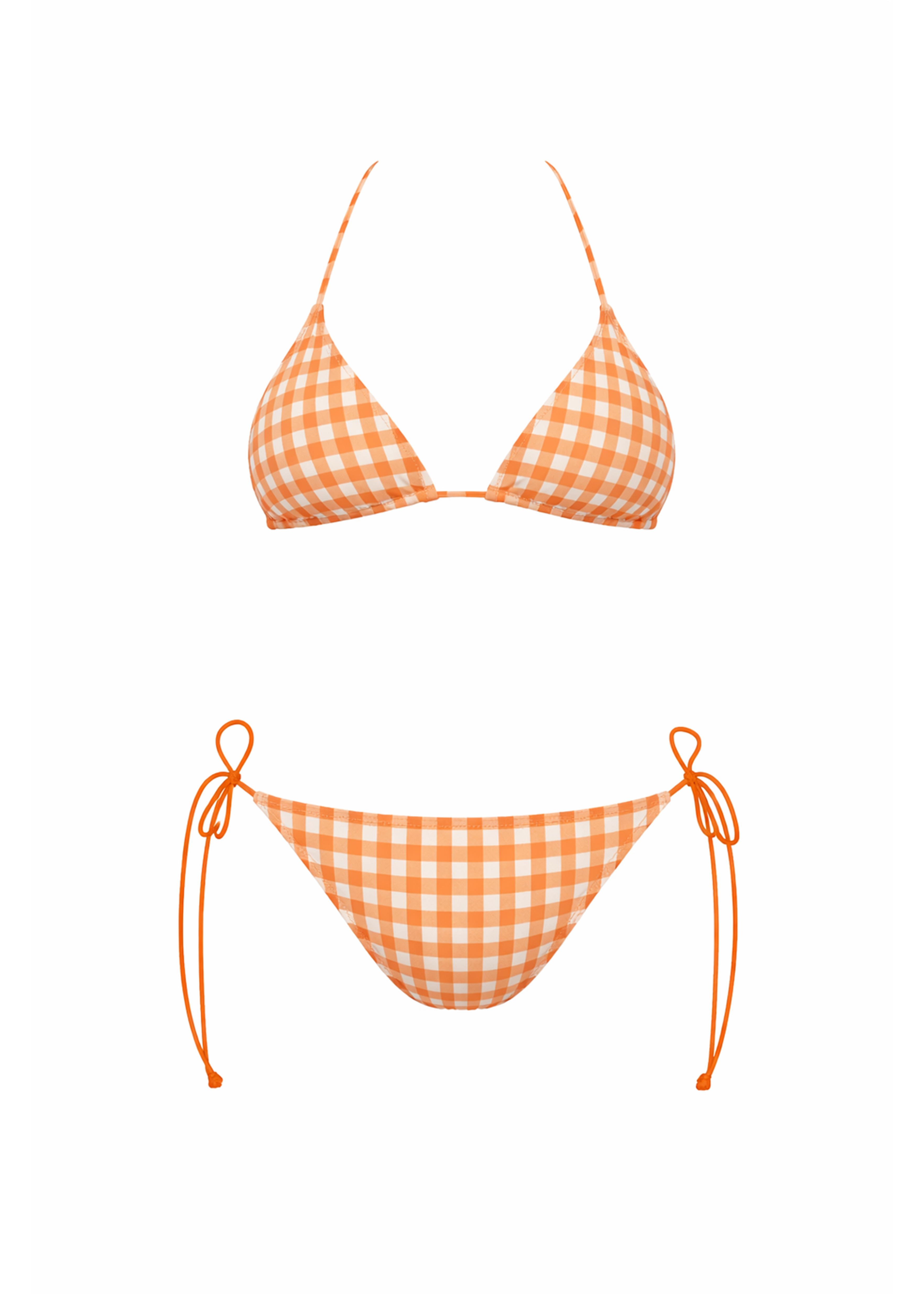 Brigitte Bikini - Orange Plaid - Set