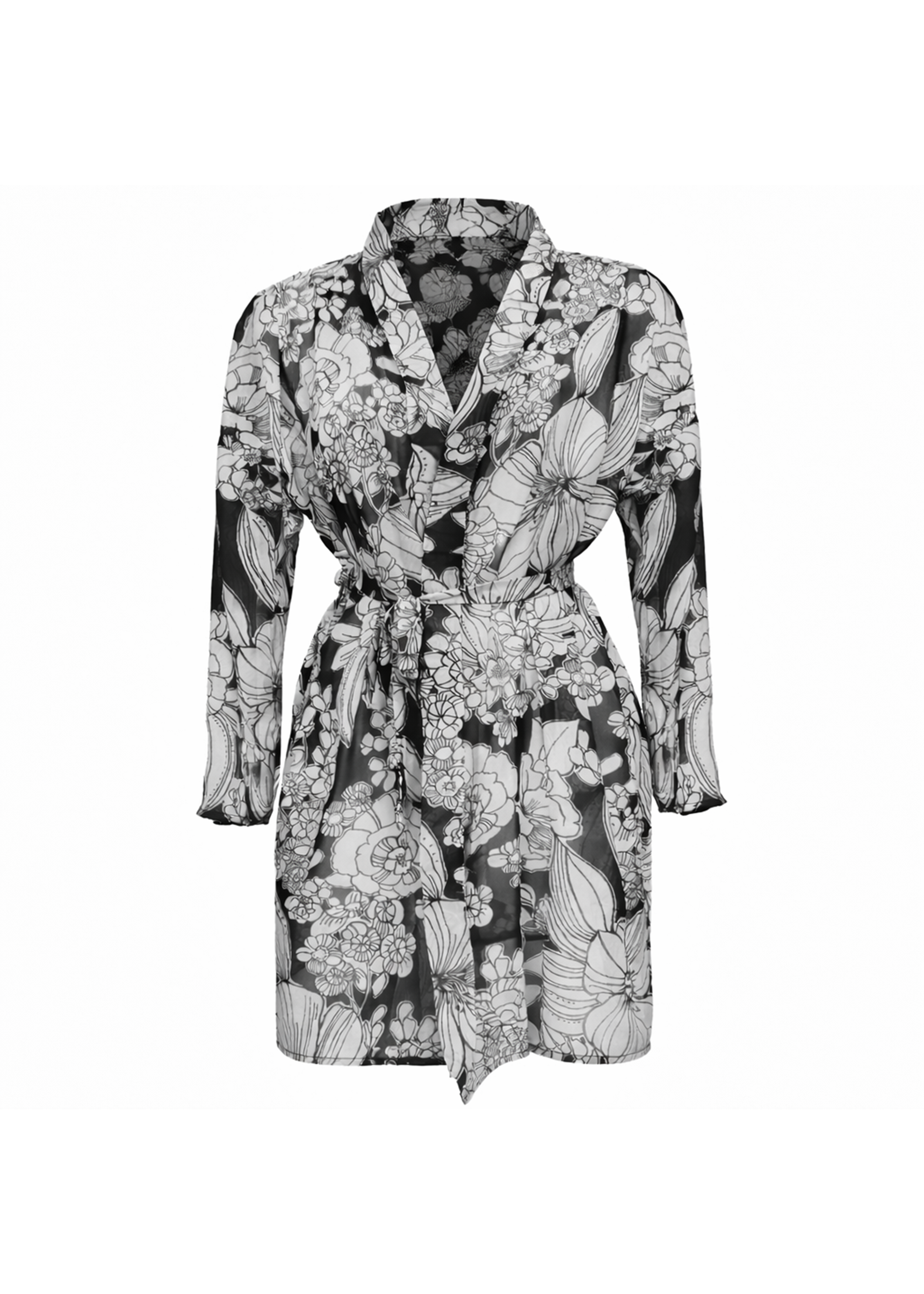 Fiona Beach Robe - Black Emily Floral