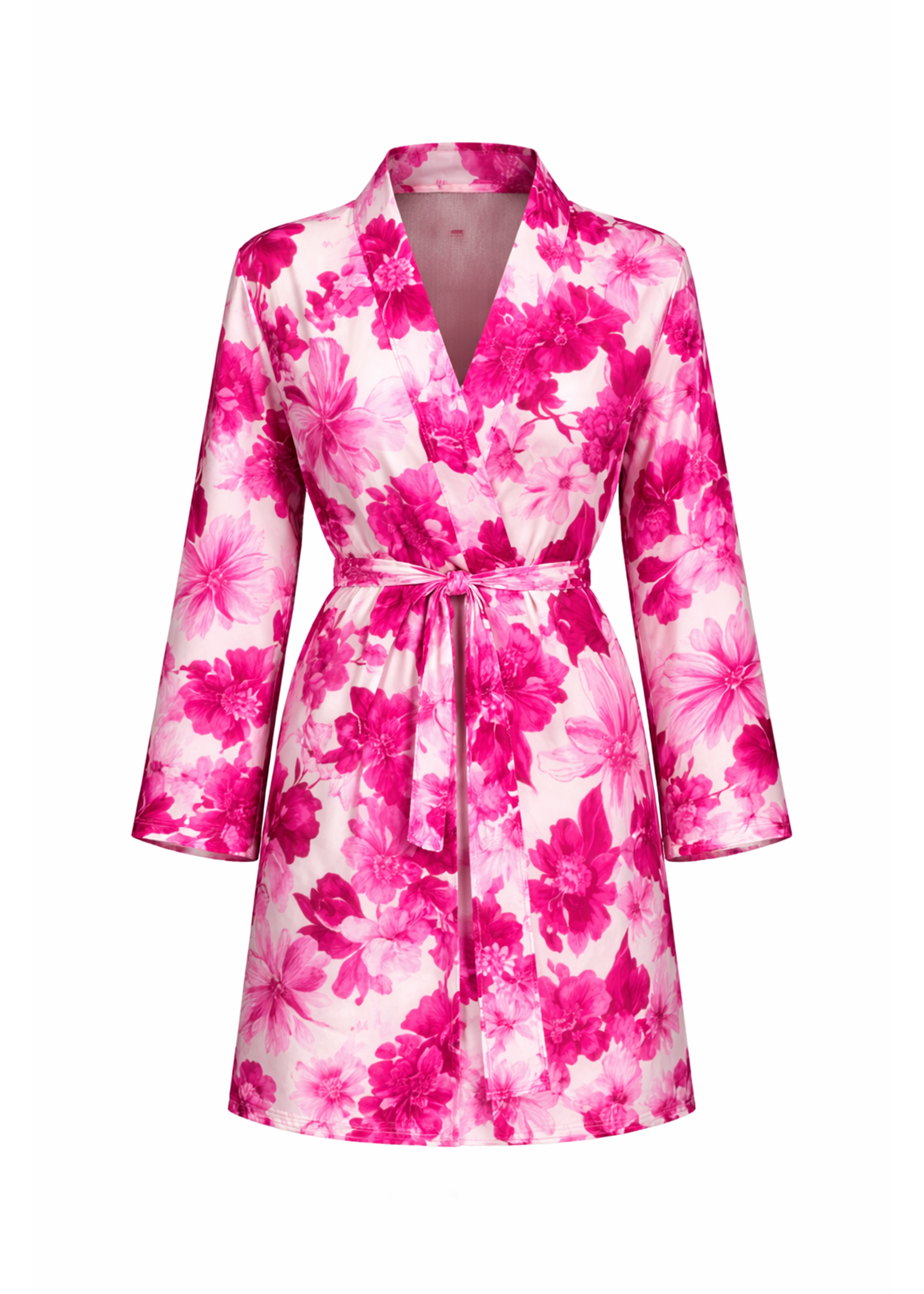 Fiona Beach Robe - Royal-Fuschia Flowers