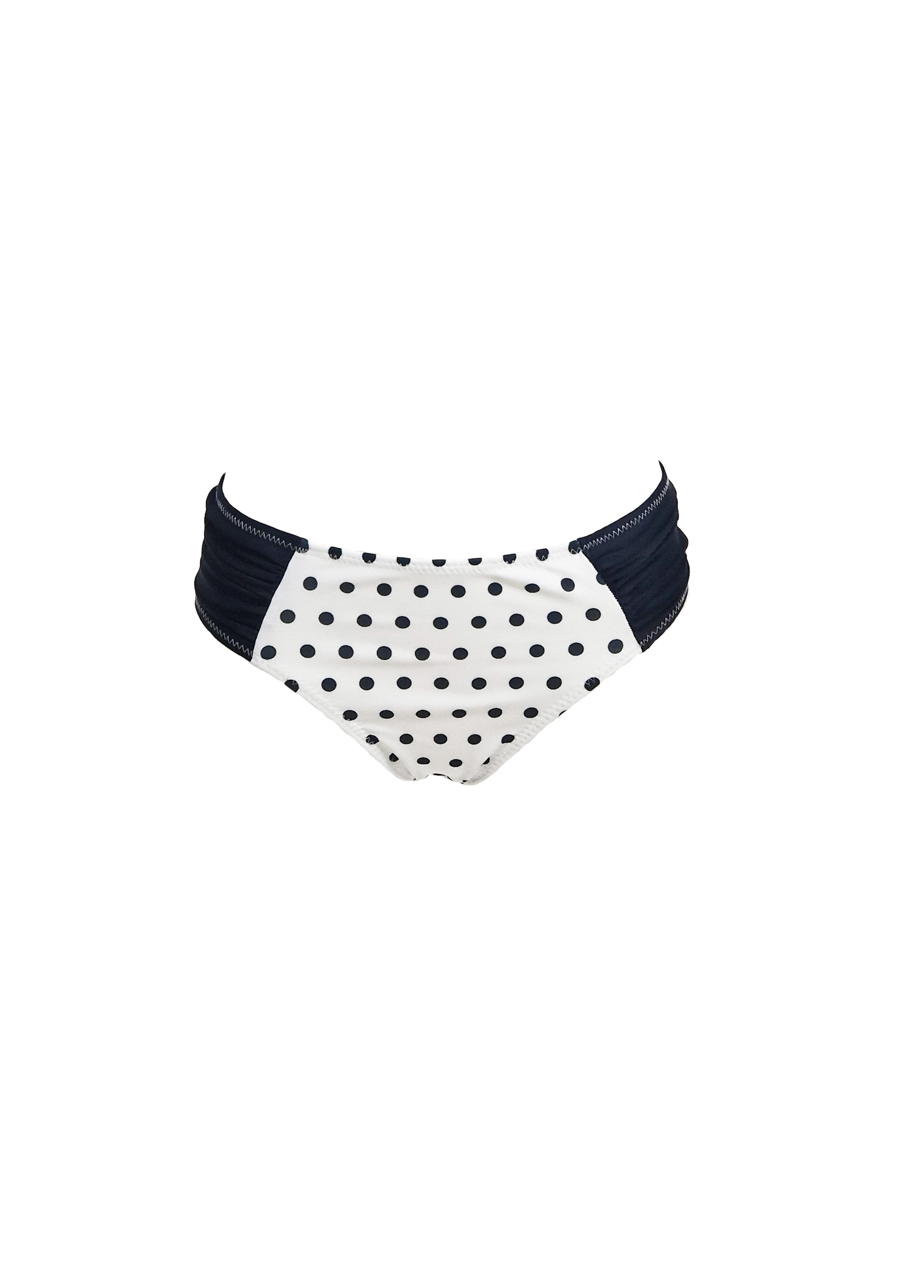 Rosa Bikini - Black Abyss & White with Black Polka Dots & Black Straps - Bot
