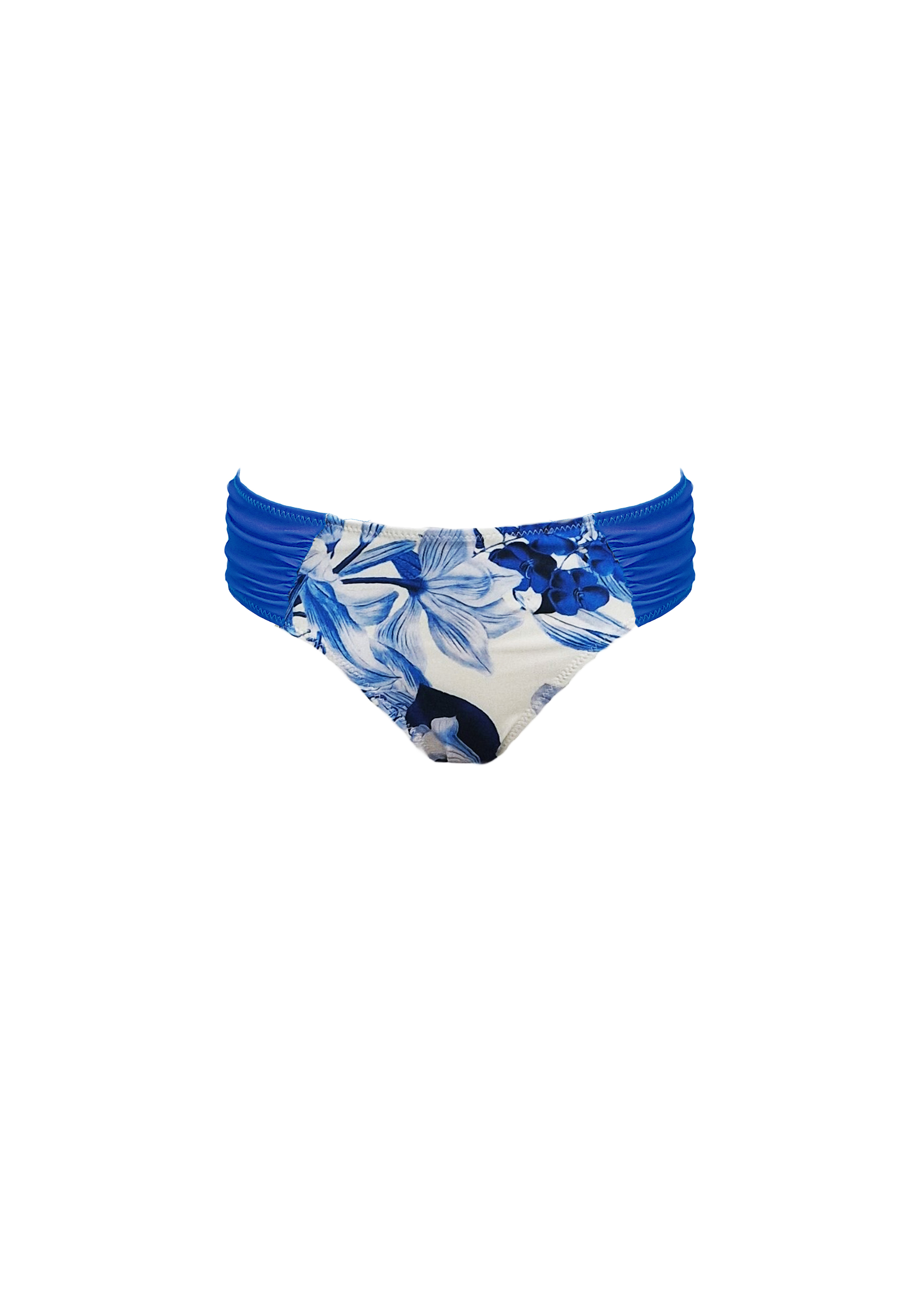 Rosa Bikini - Royal-Blue Flowers & Blue Straps - Bot