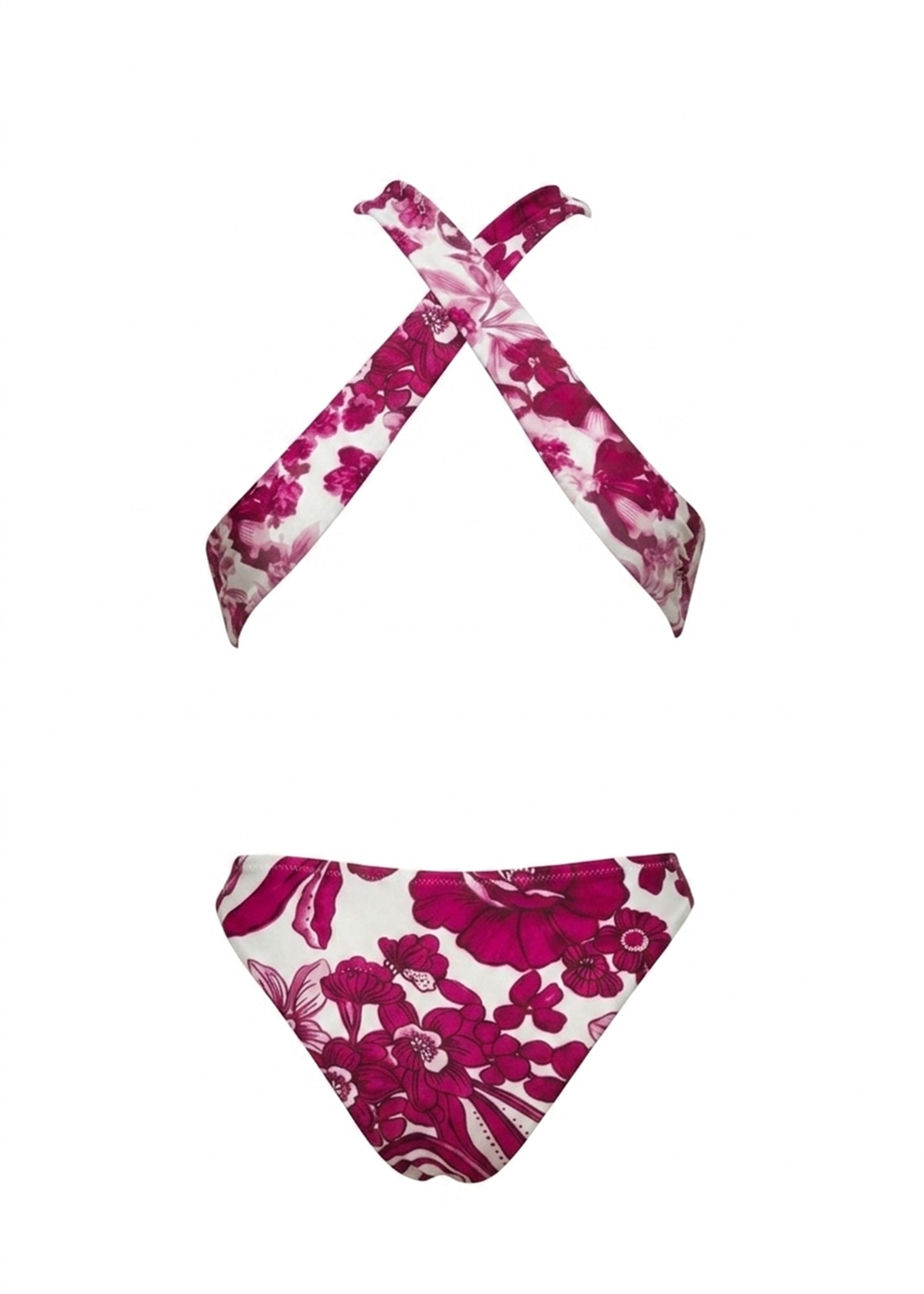 Shirley Bikini -Royal-Fuchsia Flowers - Bot