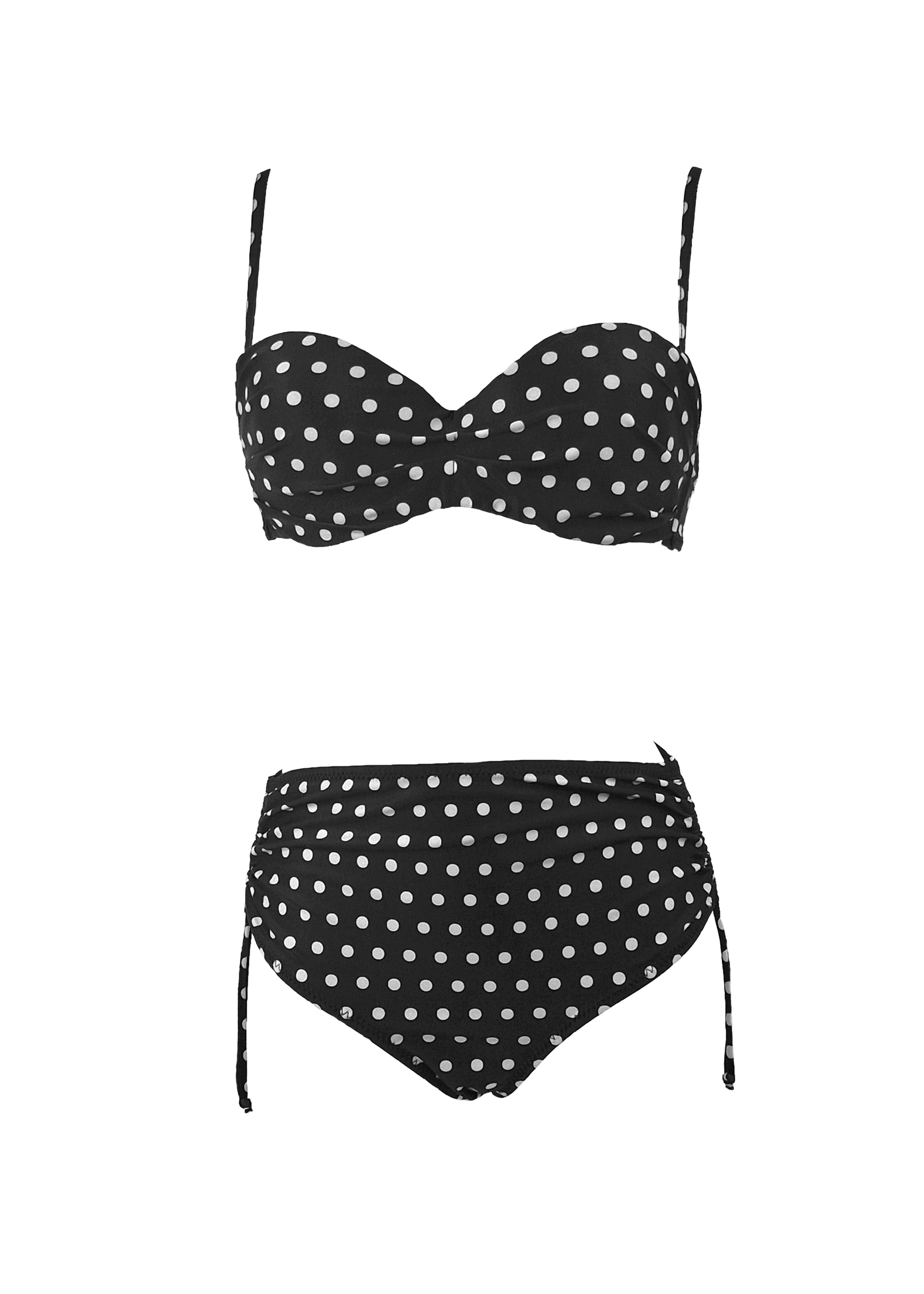 Monique Bikini - Black & White Polka Dots - Set