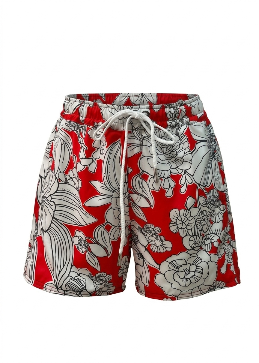 Aris Swim Shorts - Red Emily Floral