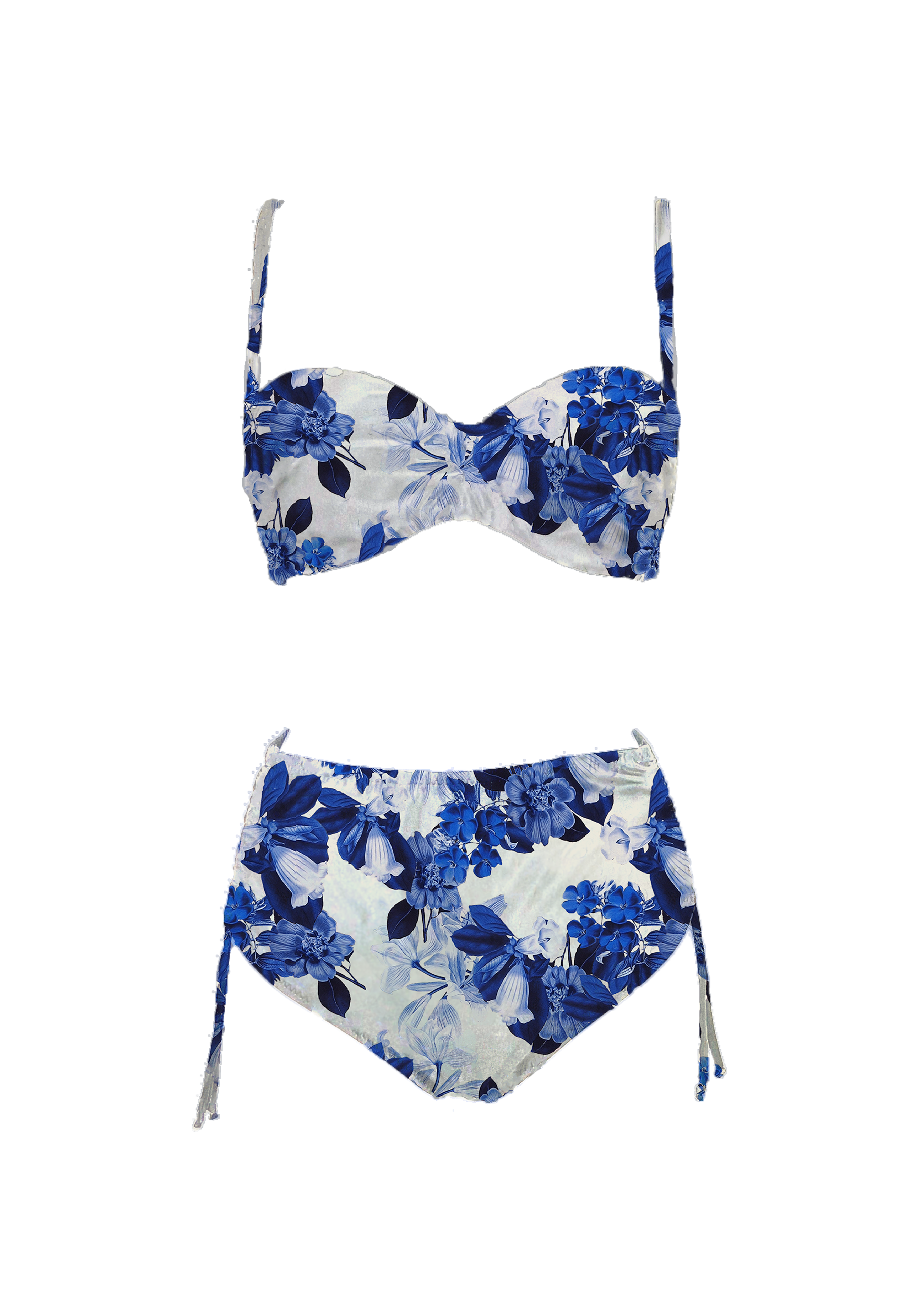 Monique Bikini - Royal-Blue Flowers - Set