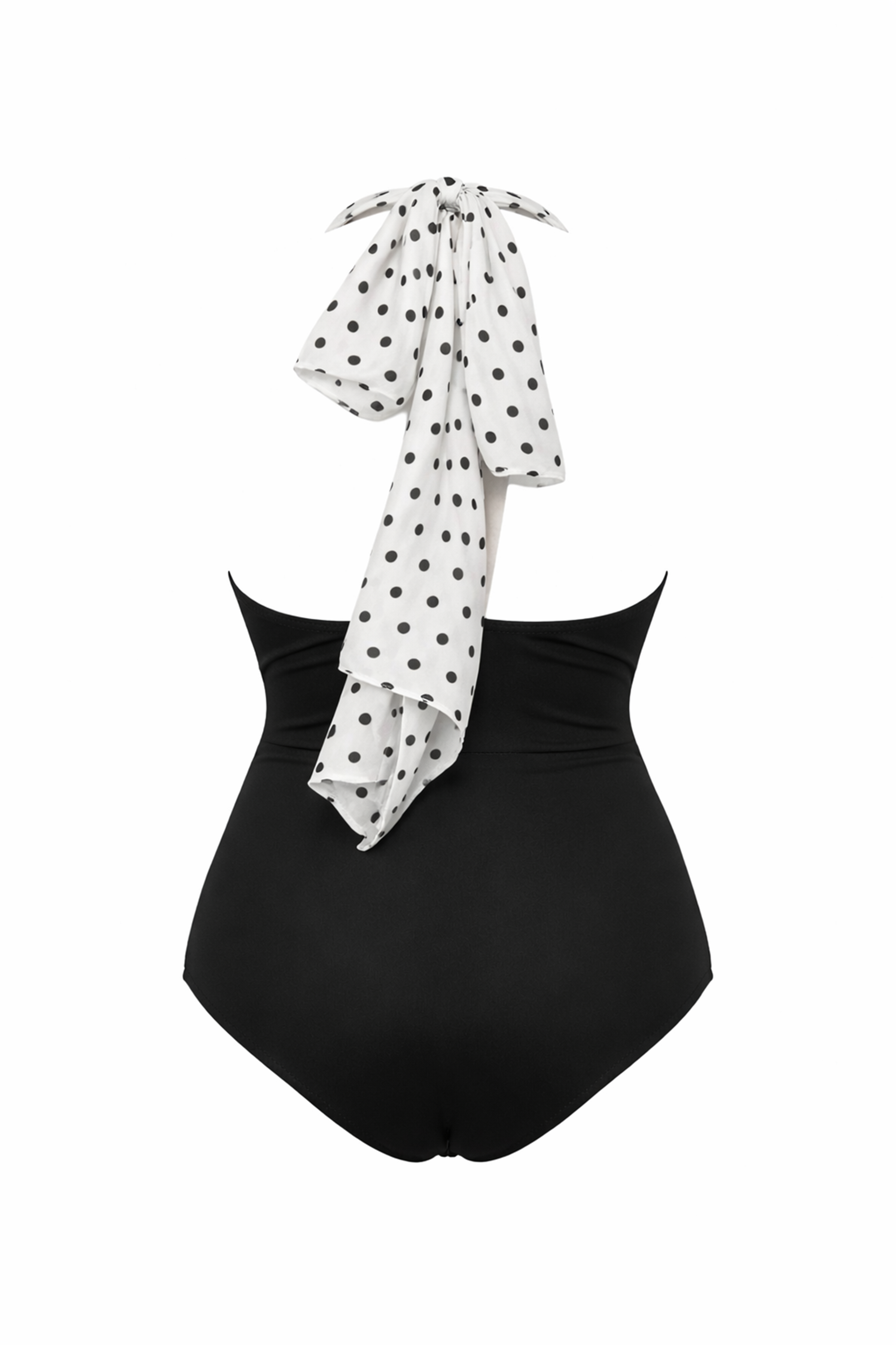 Isabelle One piece - Black Abyss with White & Black Polka Dots