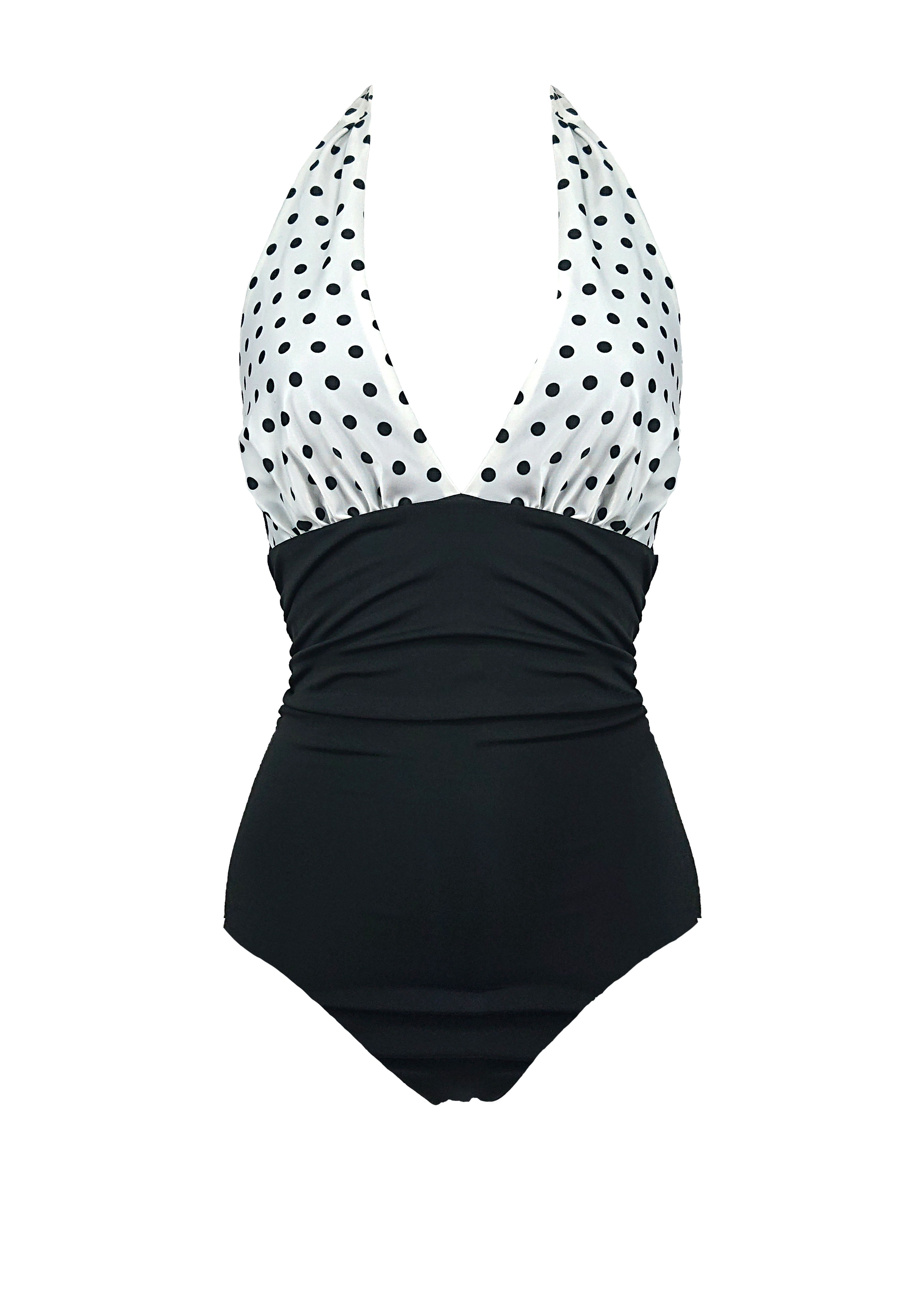 Isabelle One piece - Black Abyss with White & Black Polka Dots