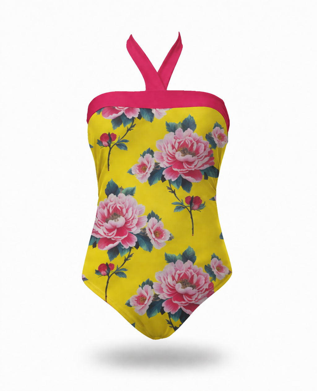 Evelyn One piece - Pink Roses on Yellow